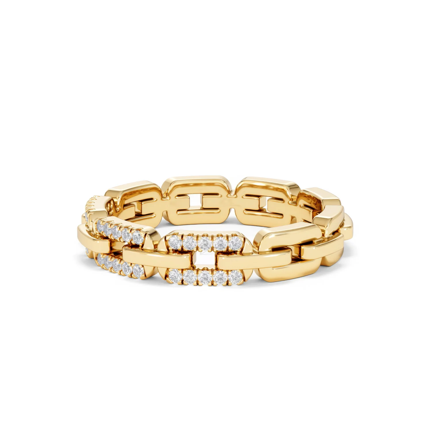 Lab Diamond Chain Link Ring 0.14ct in 18k Gold Vermeil - Image 80