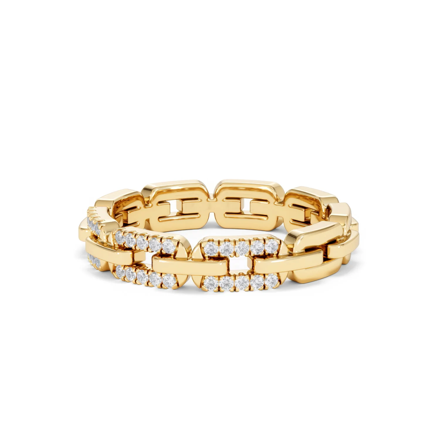 Lab Diamond Chain Link Ring 0.14ct in 18k Gold Vermeil - Image 83
