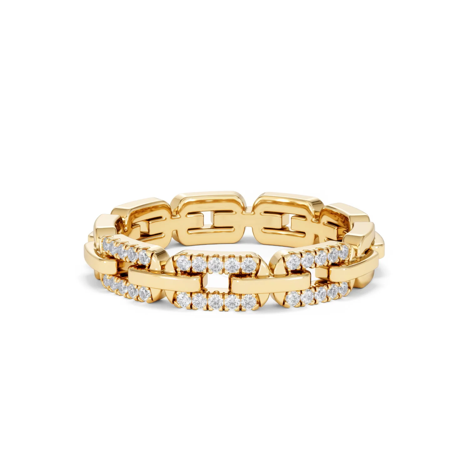 Lab Diamond Chain Link Ring 0.14ct in 18k Gold Vermeil - Image 89