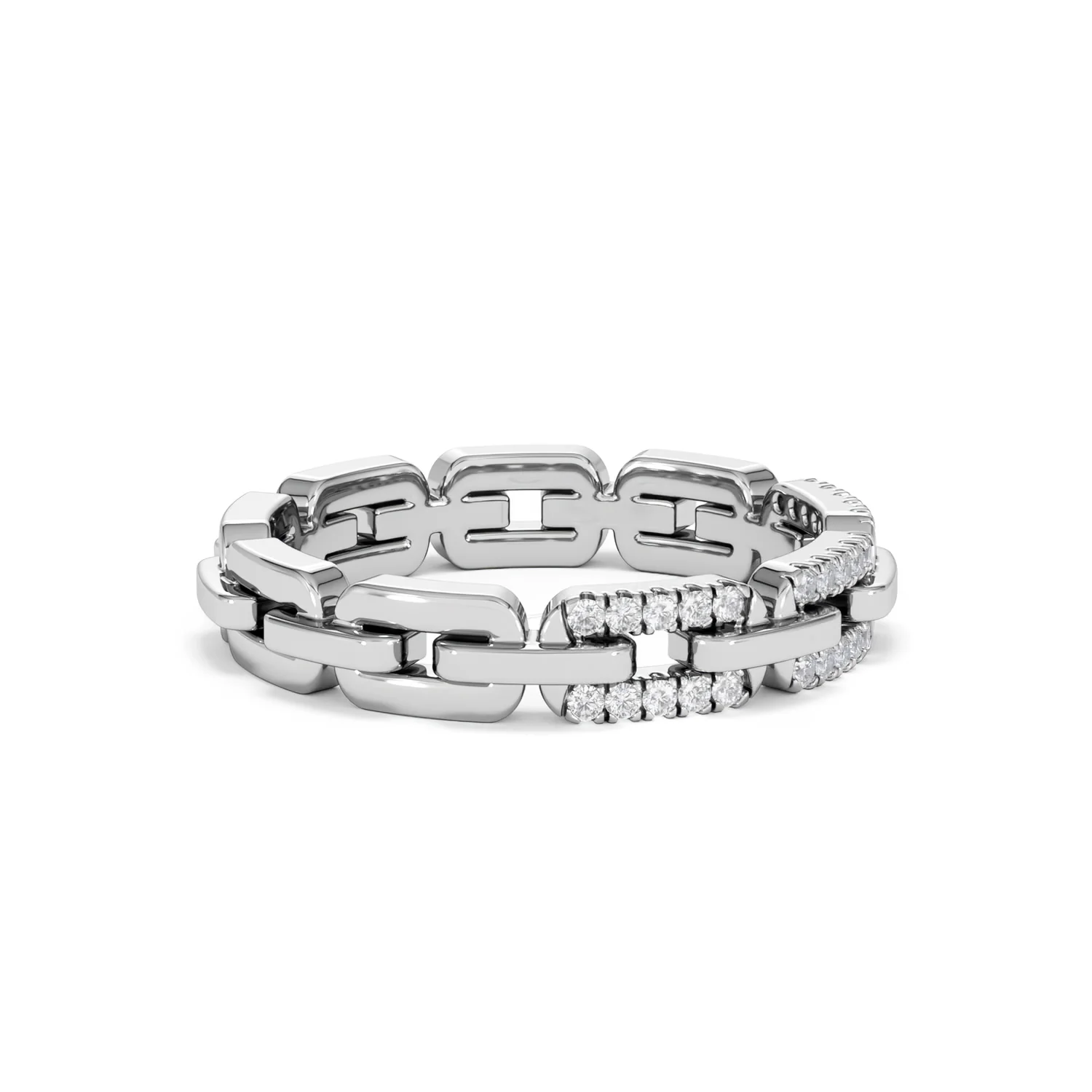 Lab Diamond Chain Link Ring 0.14ct in 925 Silver - Image 25