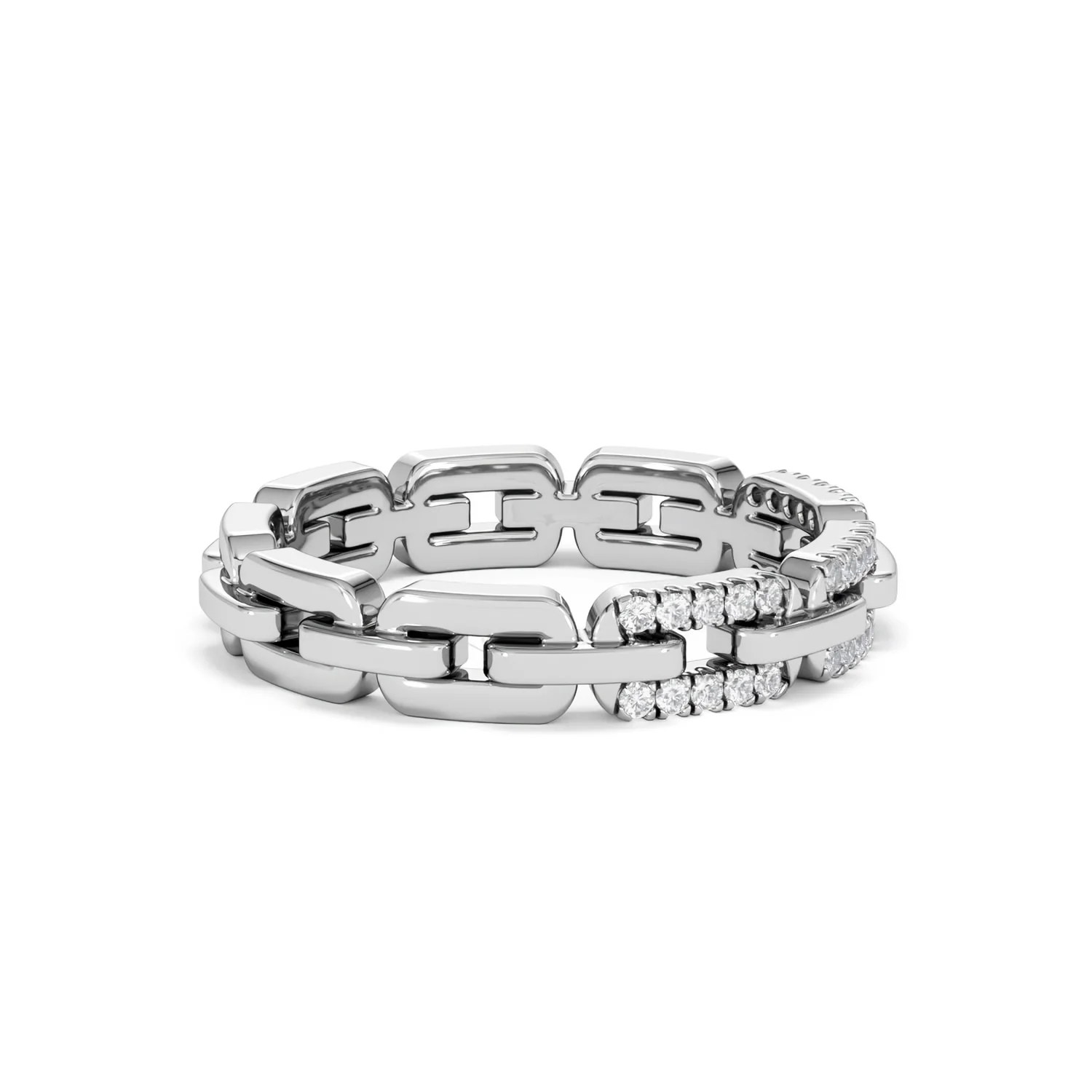 Lab Diamond Chain Link Ring 0.14ct in 925 Silver - Image 27