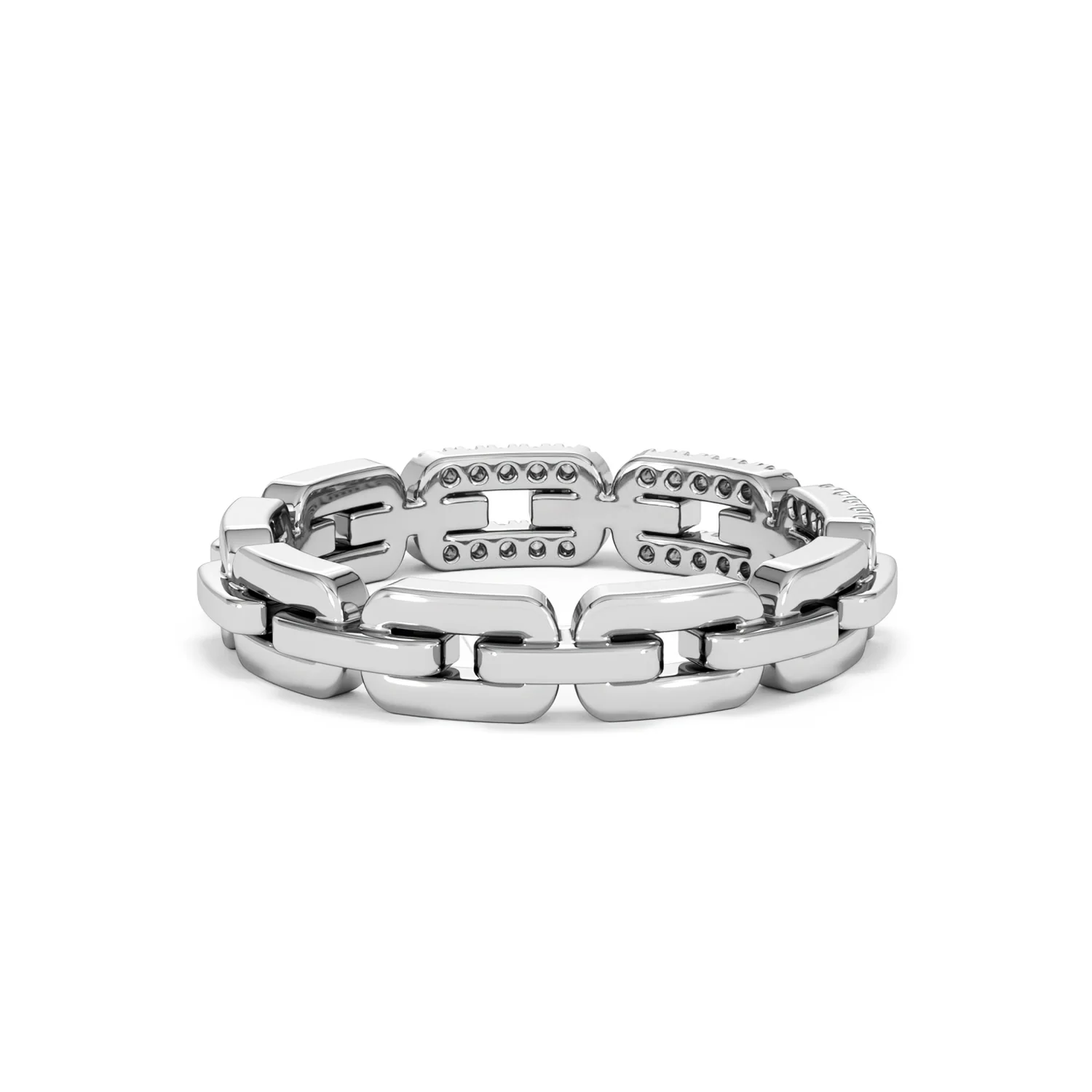 Lab Diamond Chain Link Ring 0.14ct in 925 Silver - Image 43