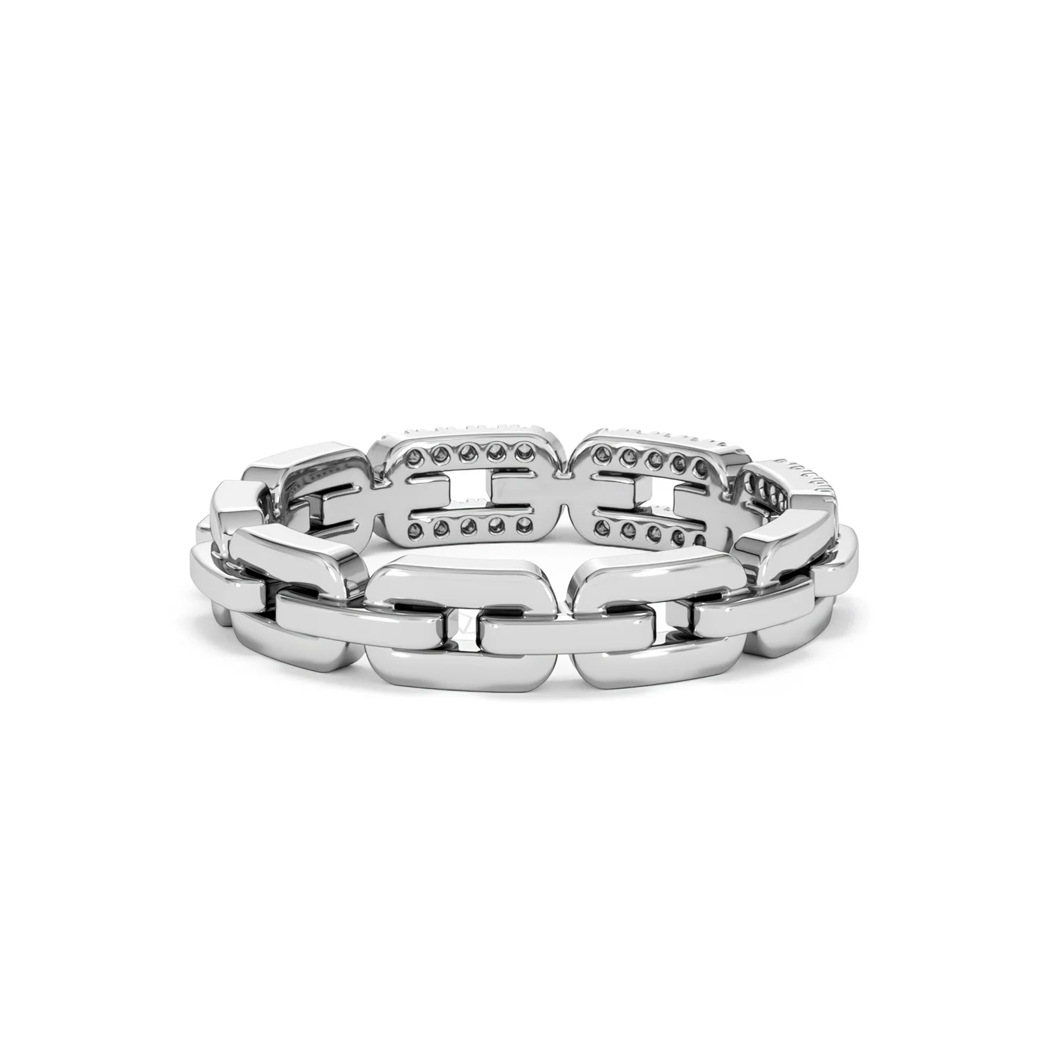 Lab Diamond Chain Link Ring 0.14ct in 925 Silver - Image 44