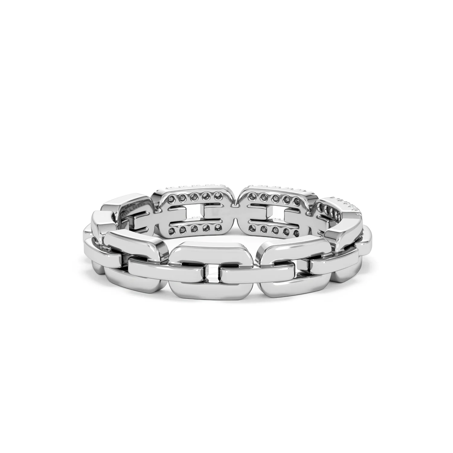 Lab Diamond Chain Link Ring 0.14ct in 925 Silver - Image 45