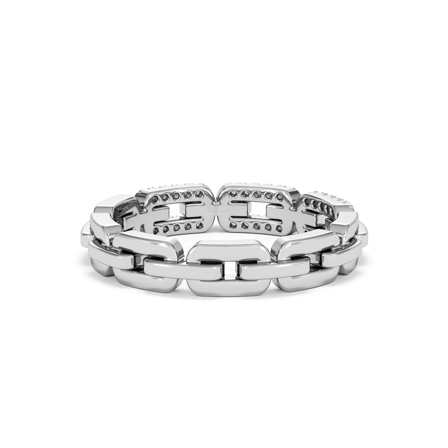 Lab Diamond Chain Link Ring 0.14ct in 925 Silver - Image 47