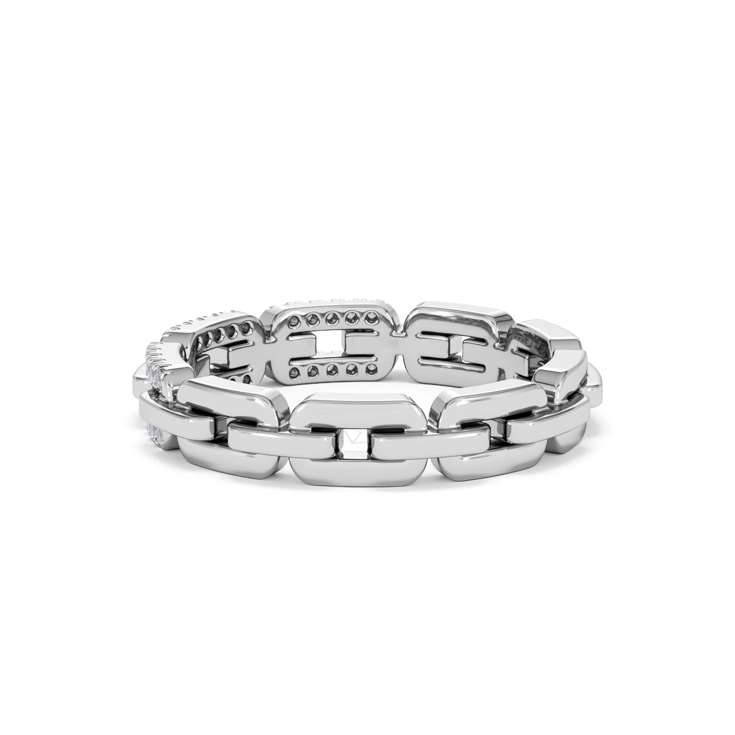 Lab Diamond Chain Link Ring 0.14ct in 925 Silver - Image 63