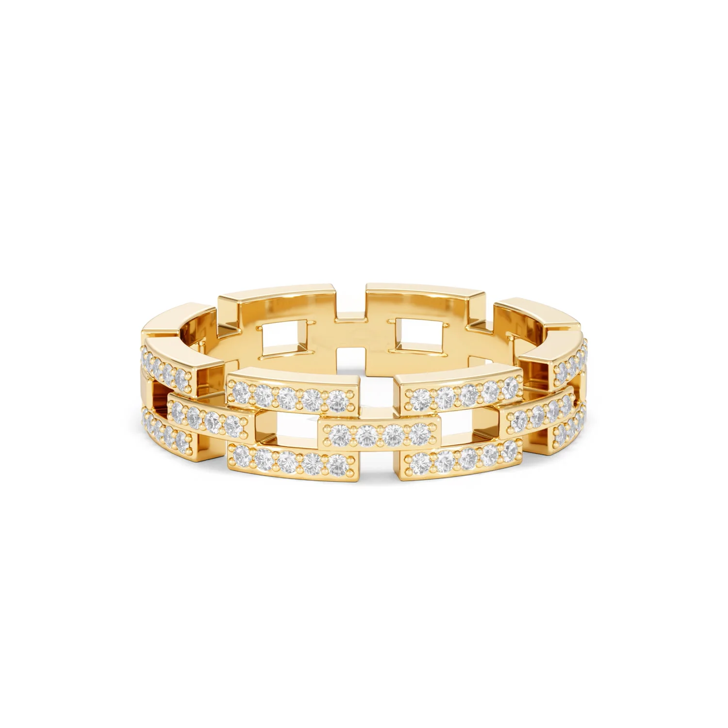 Lab Diamond Chain Link Ring 0.24ct in 18k Gold Vermeil - Image 12