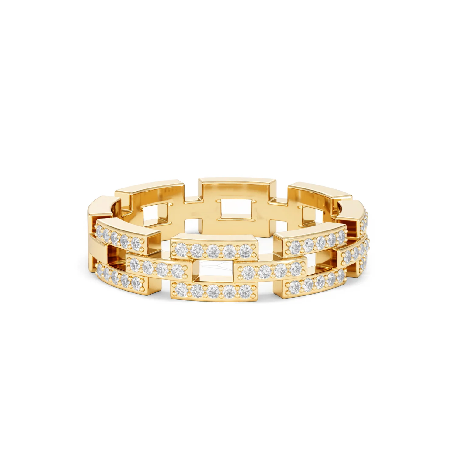 Lab Diamond Chain Link Ring 0.24ct in 18k Gold Vermeil - Image 15