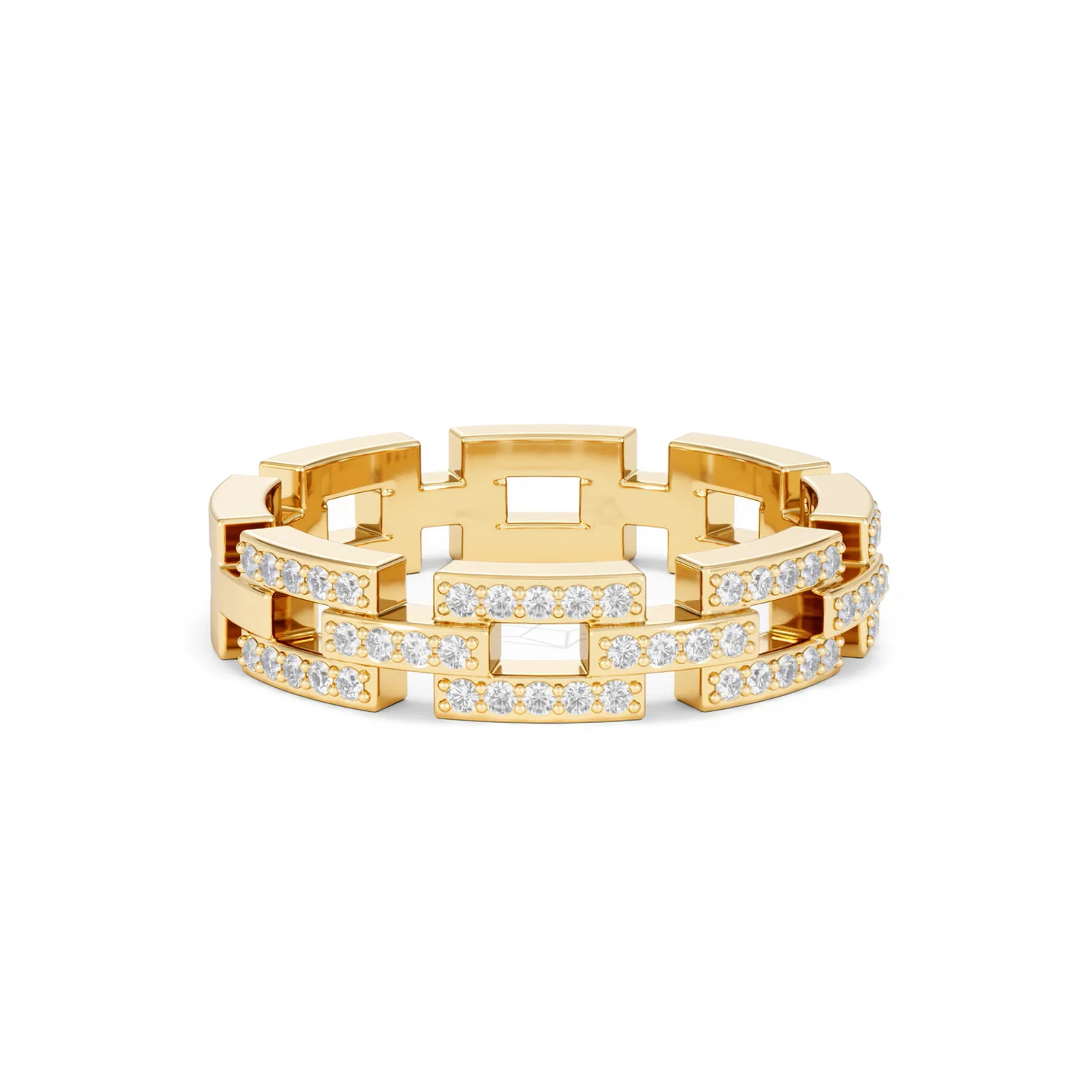 Lab Diamond Chain Link Ring 0.24ct in 18k Gold Vermeil - Image 16