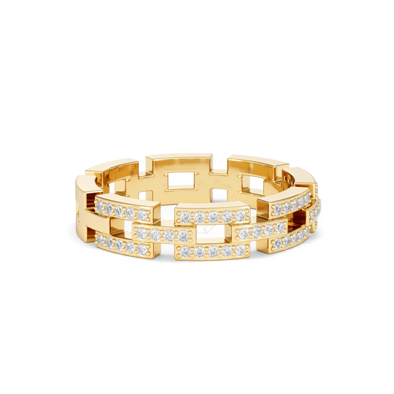Lab Diamond Chain Link Ring 0.24ct in 18k Gold Vermeil - Image 18