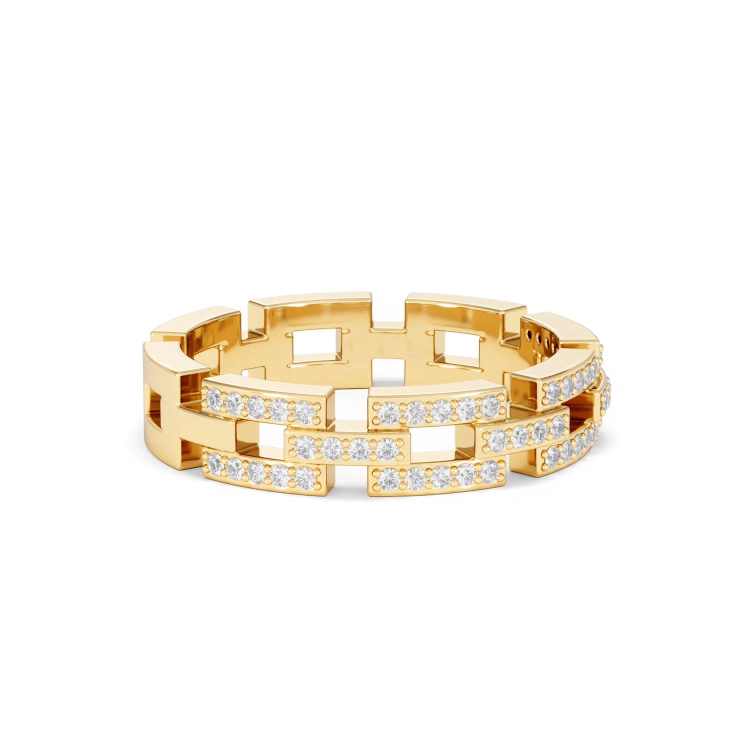 Lab Diamond Chain Link Ring 0.24ct in 18k Gold Vermeil - Image 20