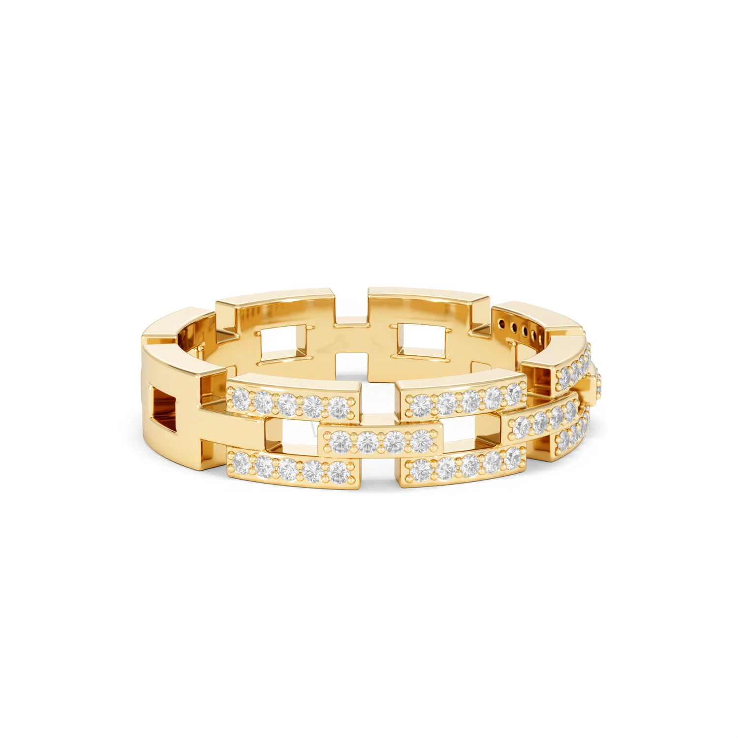 Lab Diamond Chain Link Ring 0.24ct in 18k Gold Vermeil - Image 22