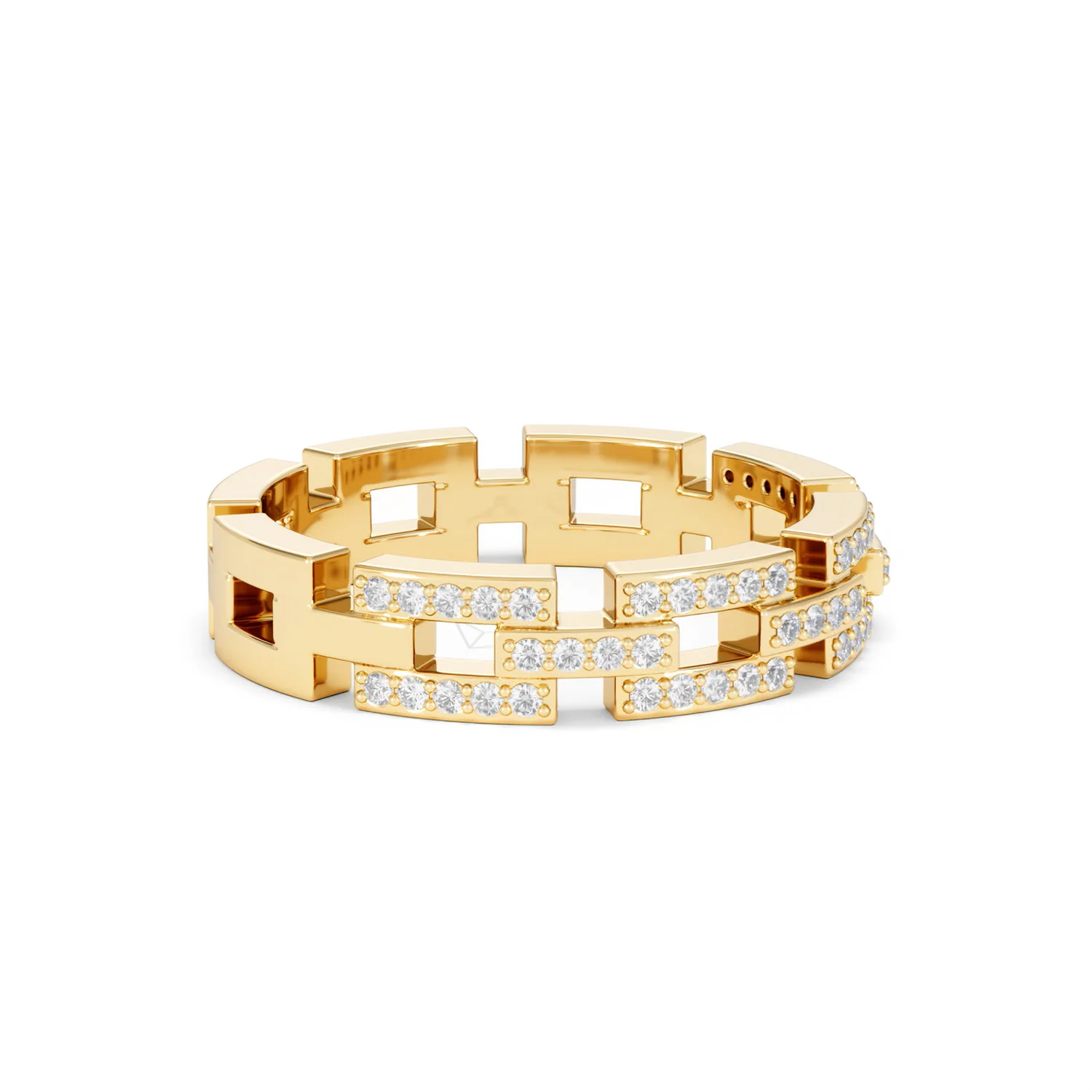 Lab Diamond Chain Link Ring 0.24ct in 18k Gold Vermeil - Image 23