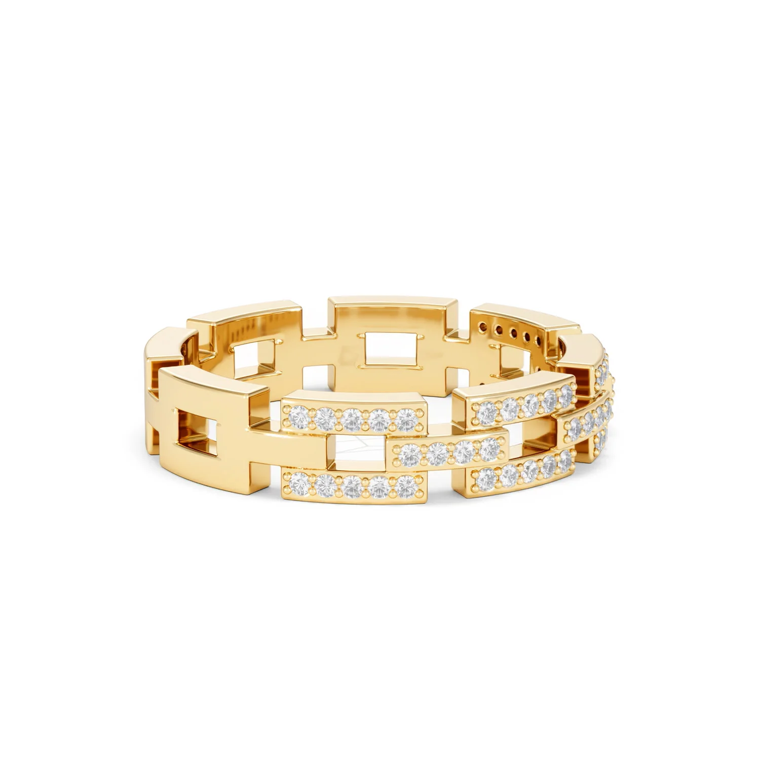Lab Diamond Chain Link Ring 0.24ct in 18k Gold Vermeil - Image 25