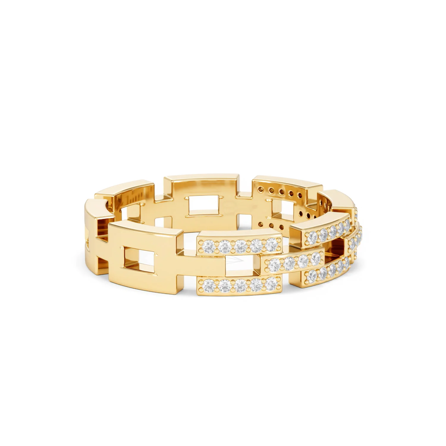 Lab Diamond Chain Link Ring 0.24ct in 18k Gold Vermeil - Image 28