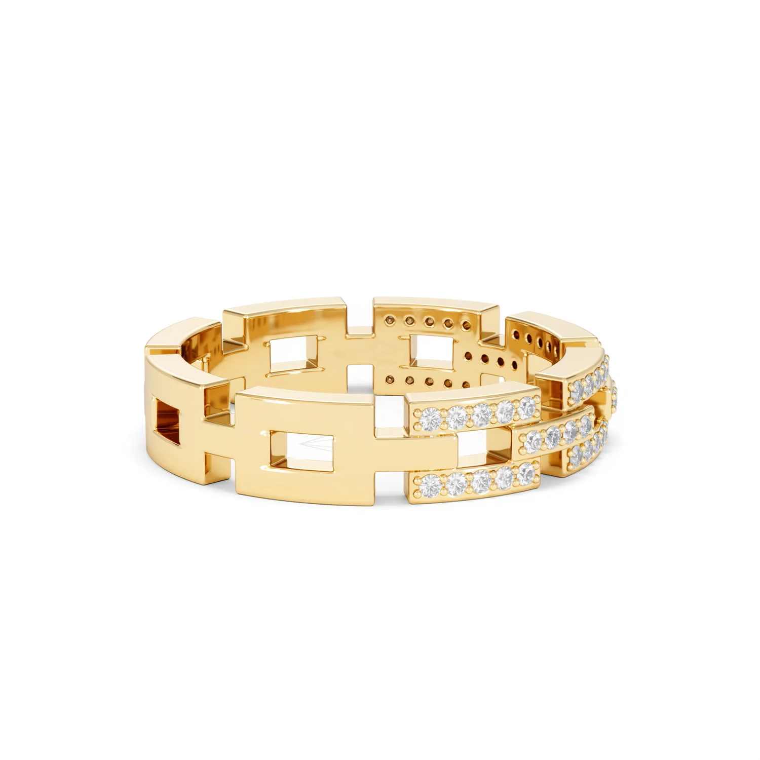 Lab Diamond Chain Link Ring 0.24ct in 18k Gold Vermeil - Image 32