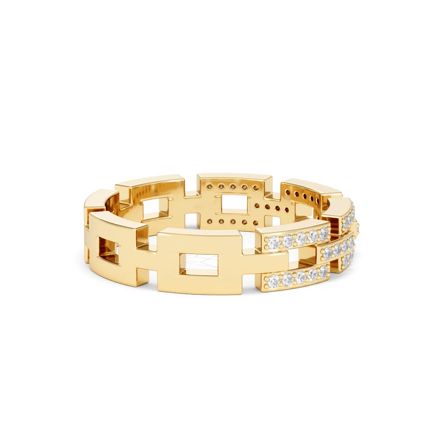 Lab Diamond Chain Link Ring 0.24ct in 18k Gold Vermeil - Image 34