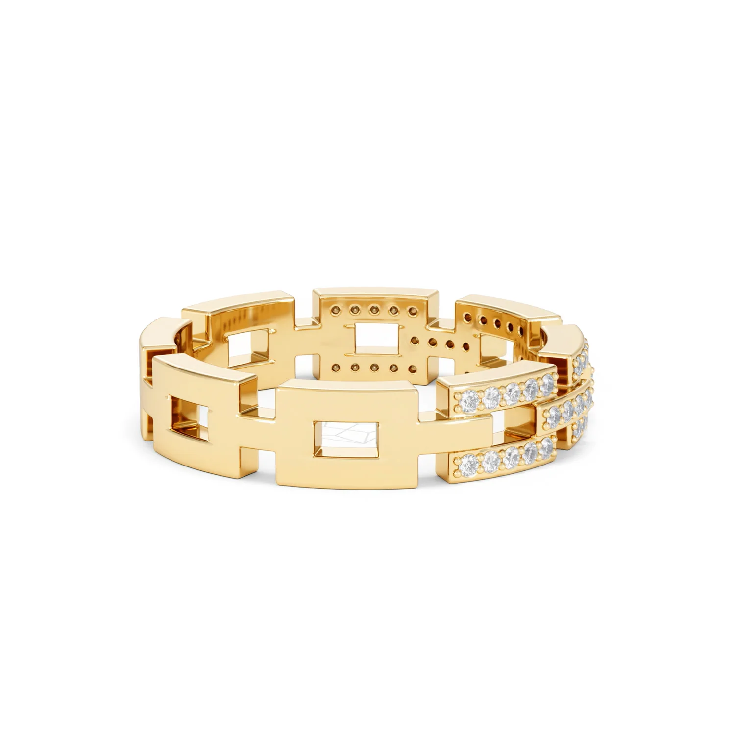 Lab Diamond Chain Link Ring 0.24ct in 18k Gold Vermeil - Image 35