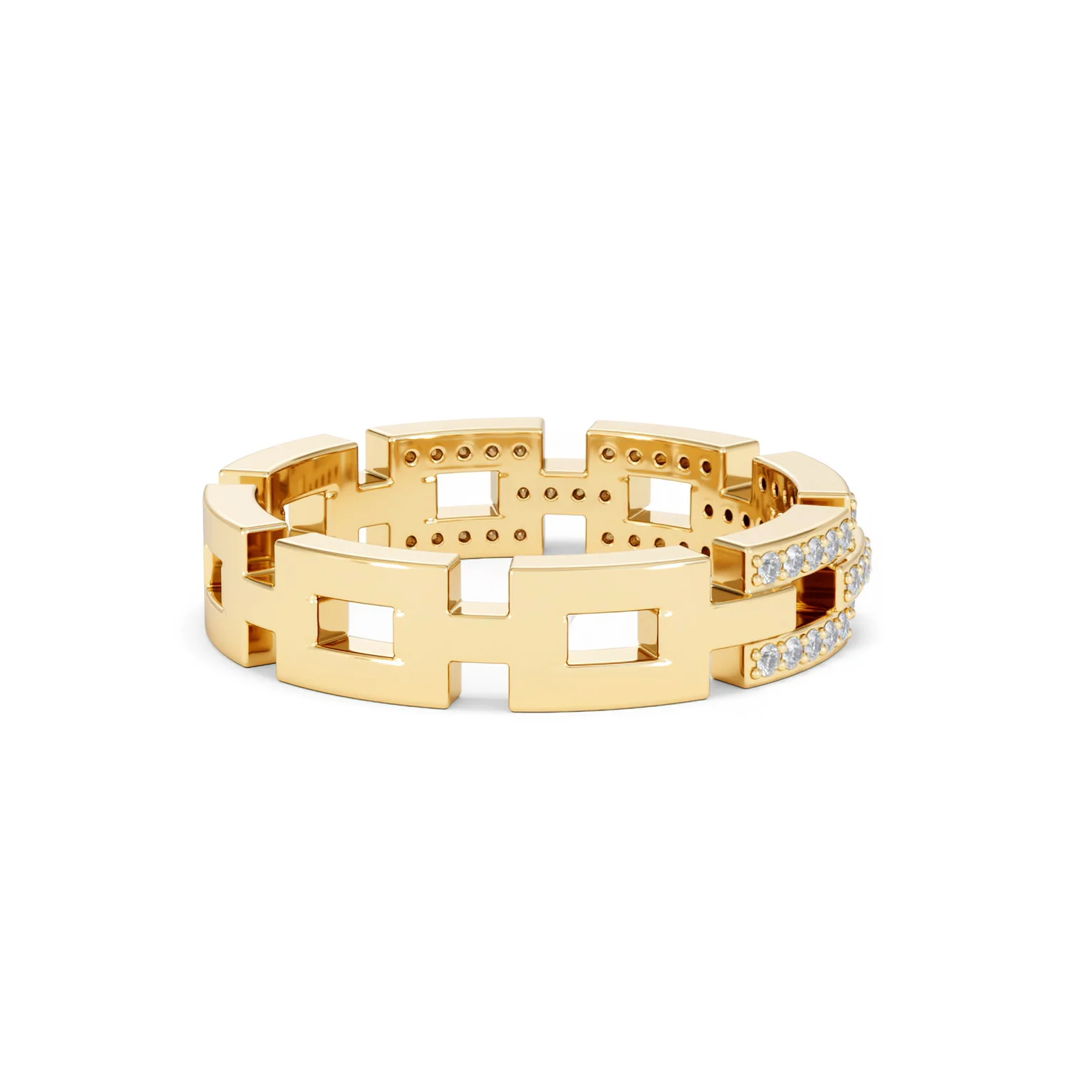 Lab Diamond Chain Link Ring 0.24ct in 18k Gold Vermeil - Image 39