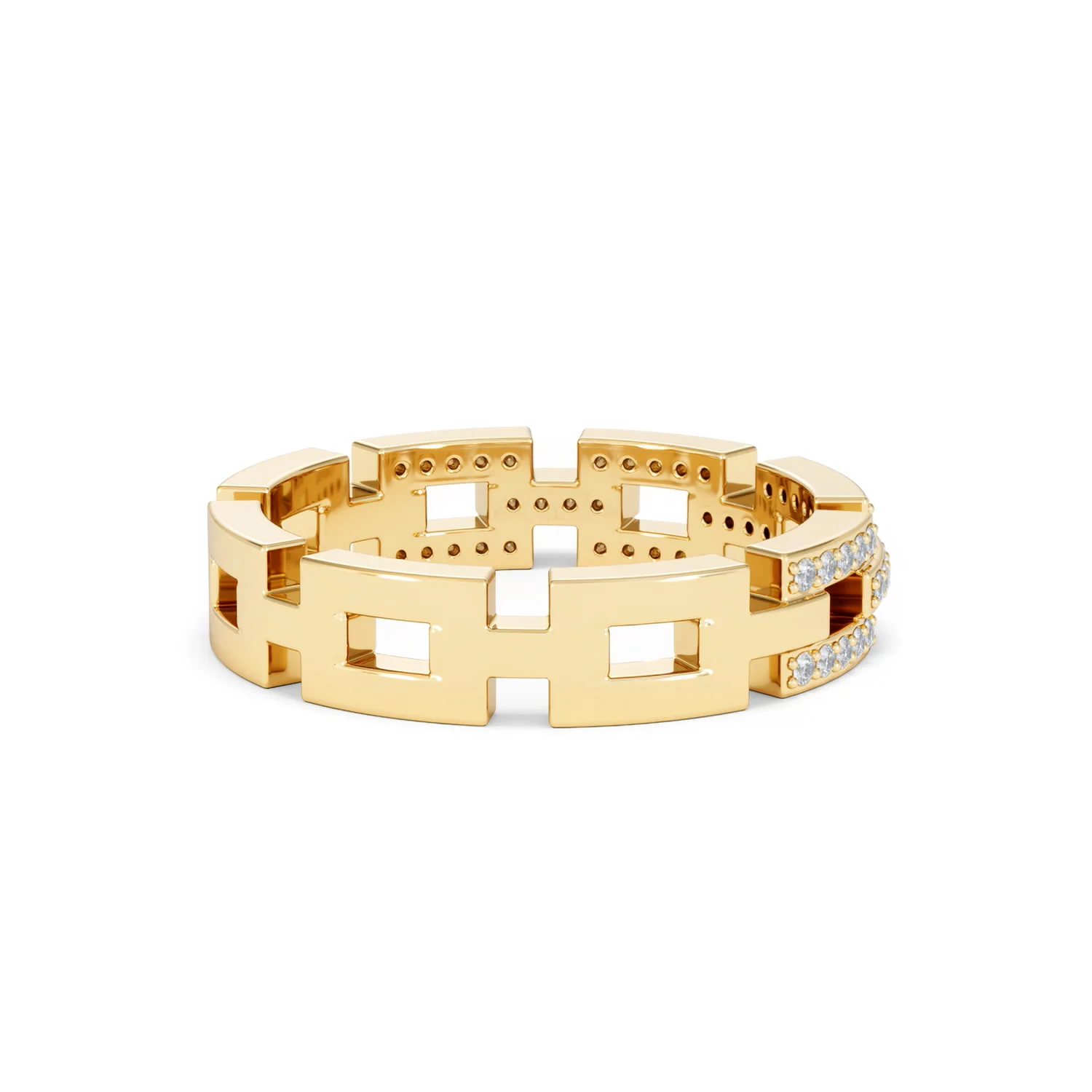 Lab Diamond Chain Link Ring 0.24ct in 18k Gold Vermeil - Image 40