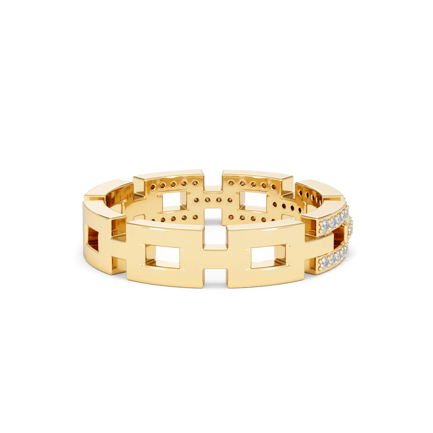 Lab Diamond Chain Link Ring 0.24ct in 18k Gold Vermeil - Image 41