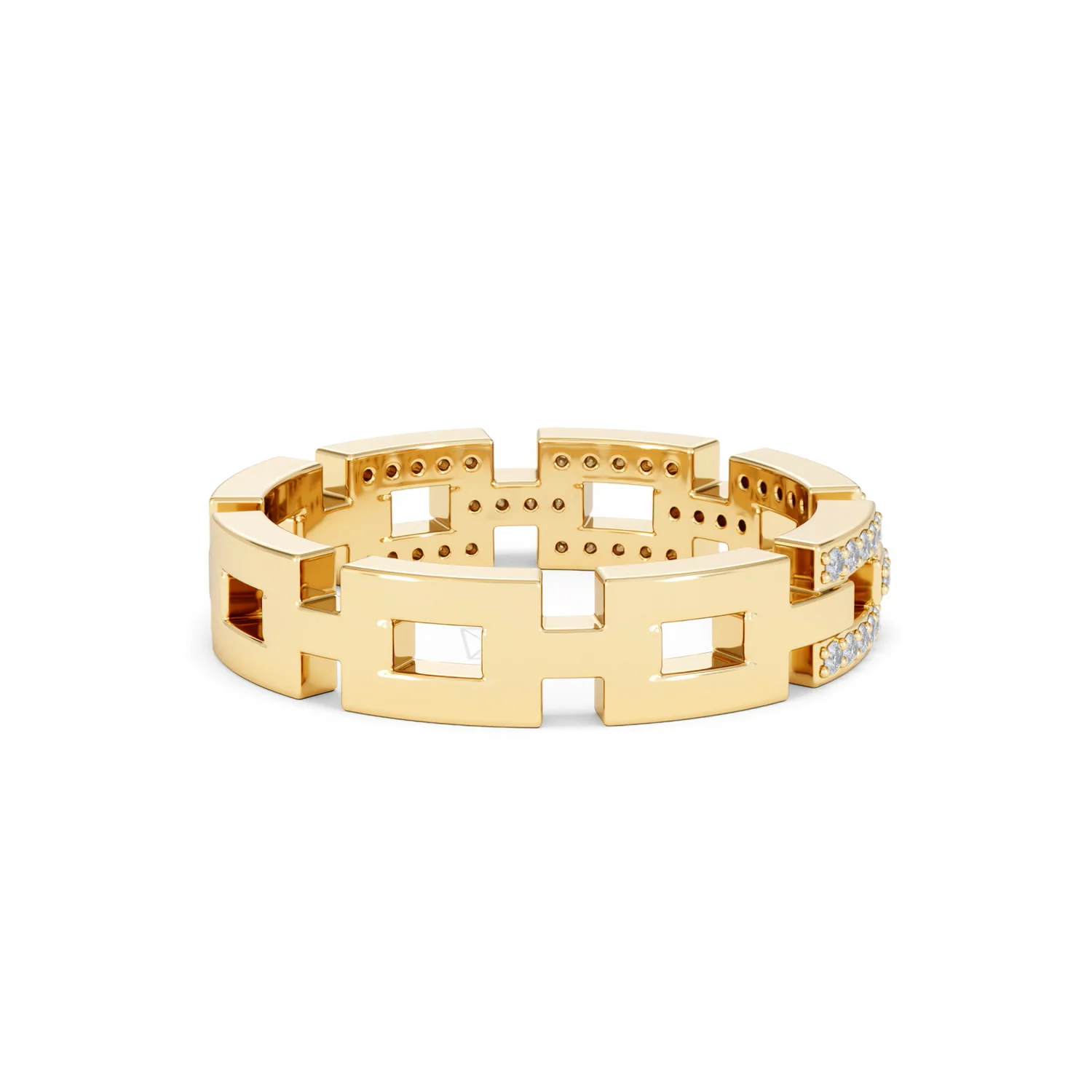 Lab Diamond Chain Link Ring 0.24ct in 18k Gold Vermeil - Image 42