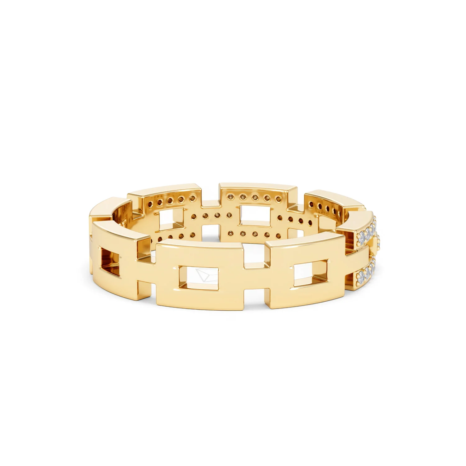 Lab Diamond Chain Link Ring 0.24ct in 18k Gold Vermeil - Image 43