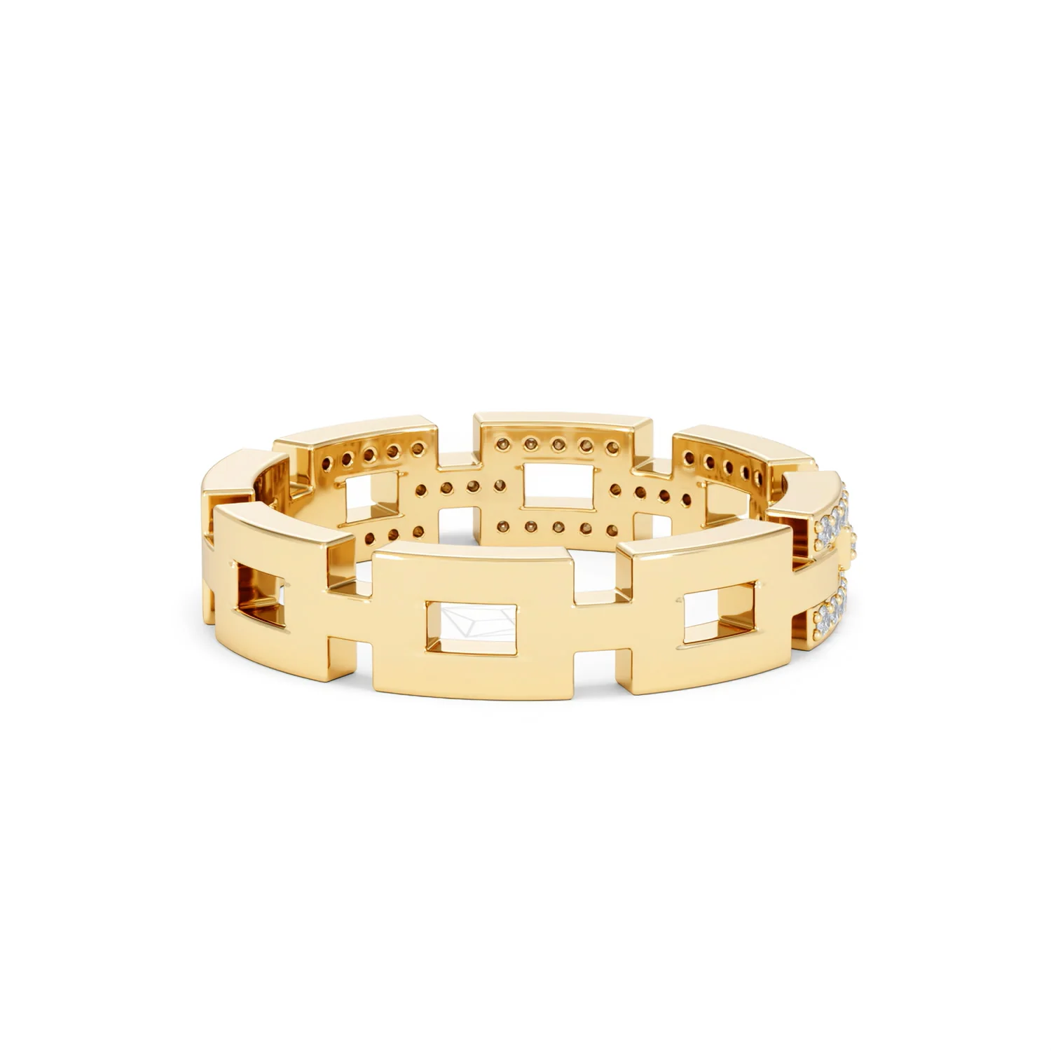 Lab Diamond Chain Link Ring 0.24ct in 18k Gold Vermeil - Image 44