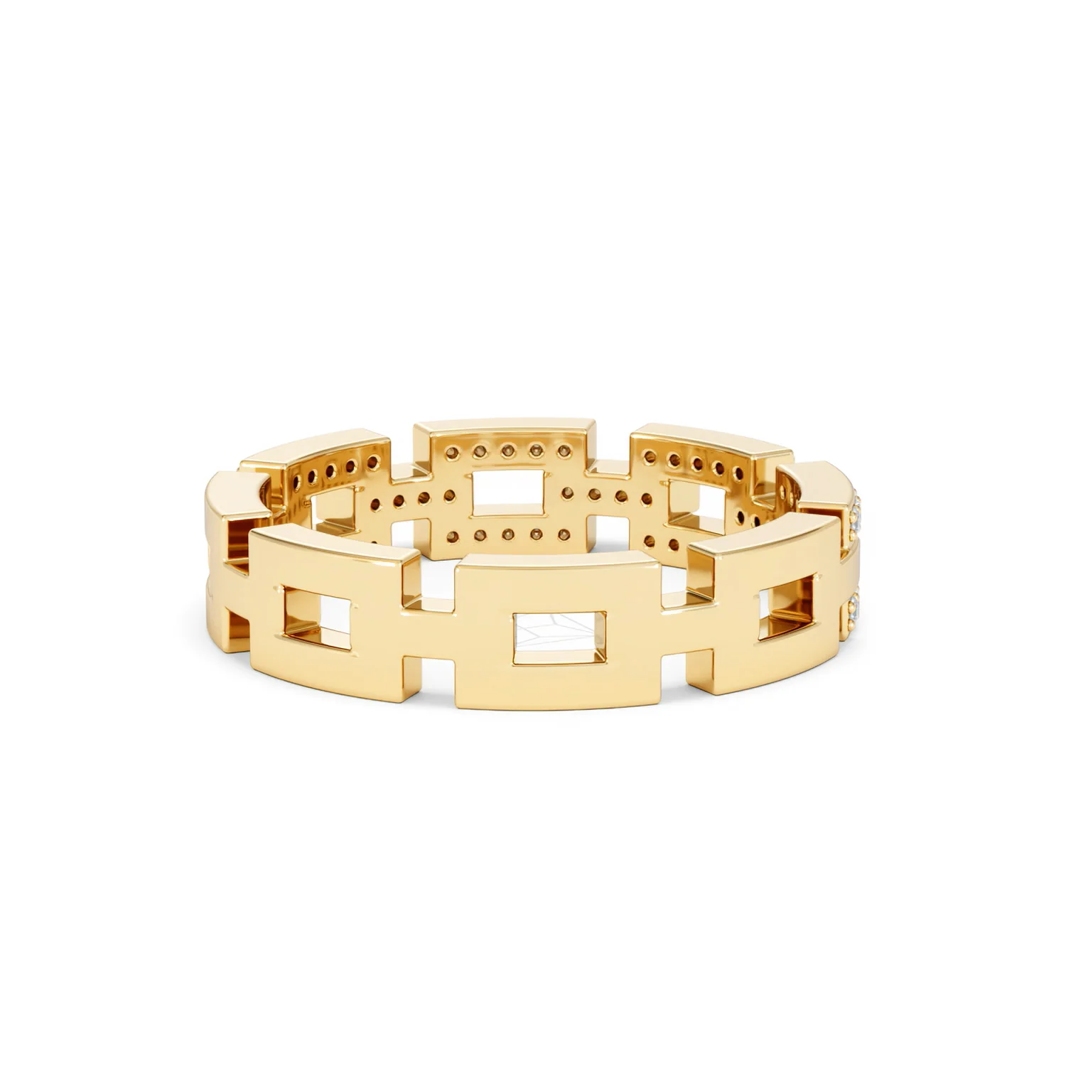 Lab Diamond Chain Link Ring 0.24ct in 18k Gold Vermeil - Image 47