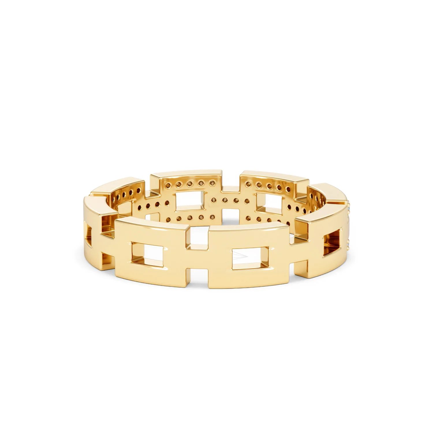 Lab Diamond Chain Link Ring 0.24ct in 18k Gold Vermeil - Image 49