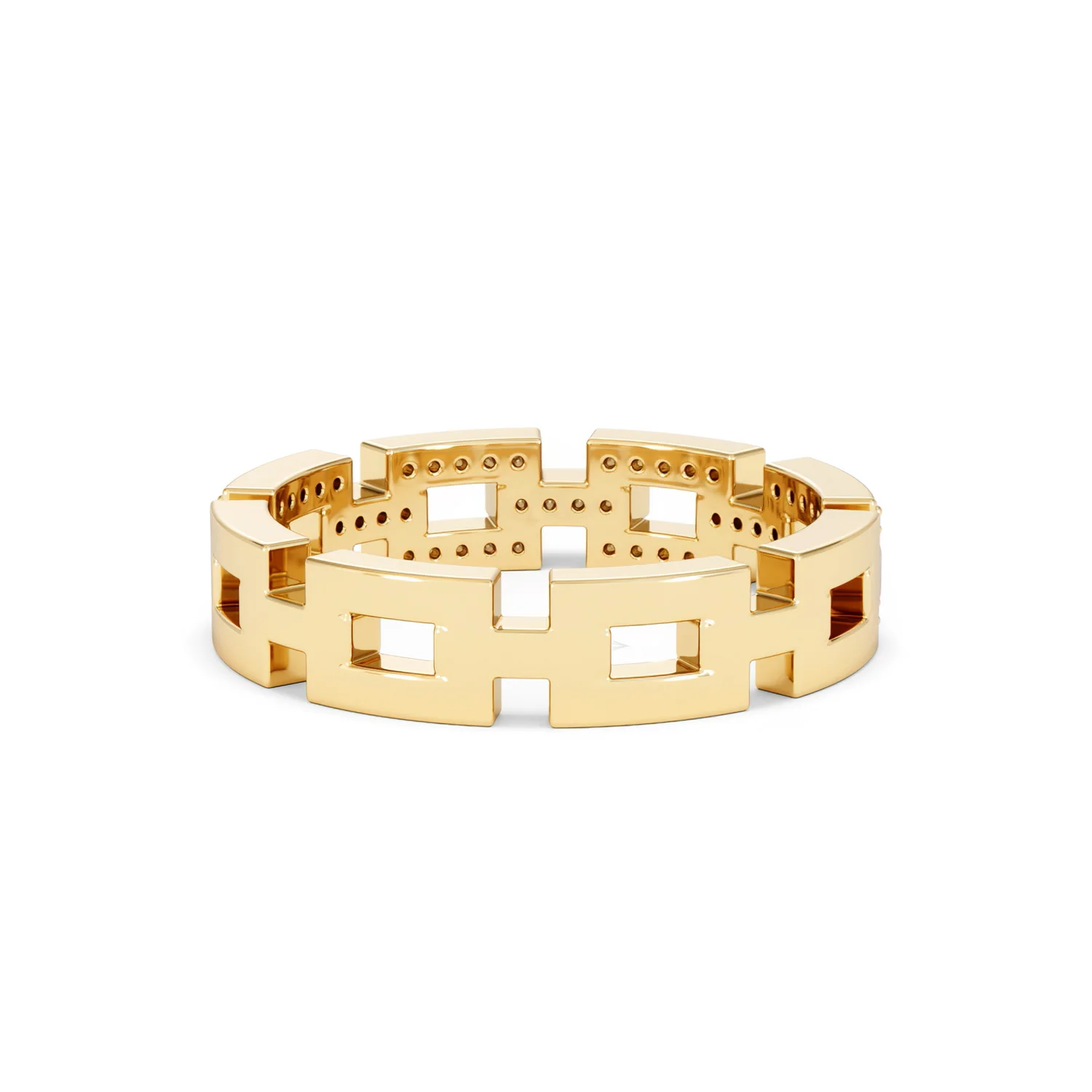 Lab Diamond Chain Link Ring 0.24ct in 18k Gold Vermeil - Image 50