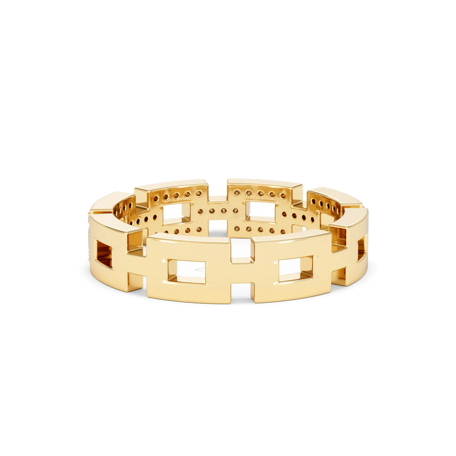 Lab Diamond Chain Link Ring 0.24ct in 18k Gold Vermeil - Image 52