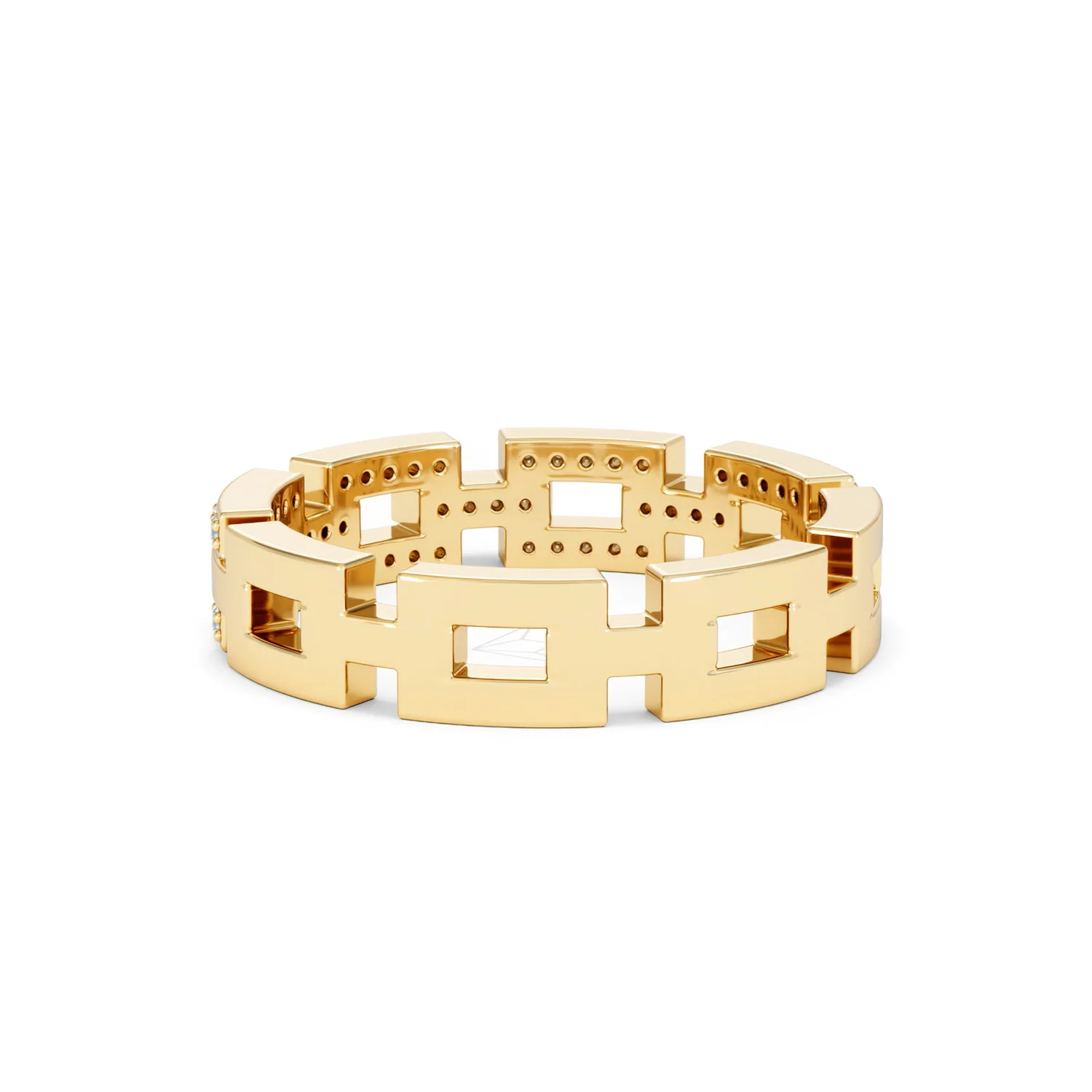 Lab Diamond Chain Link Ring 0.24ct in 18k Gold Vermeil - Image 54