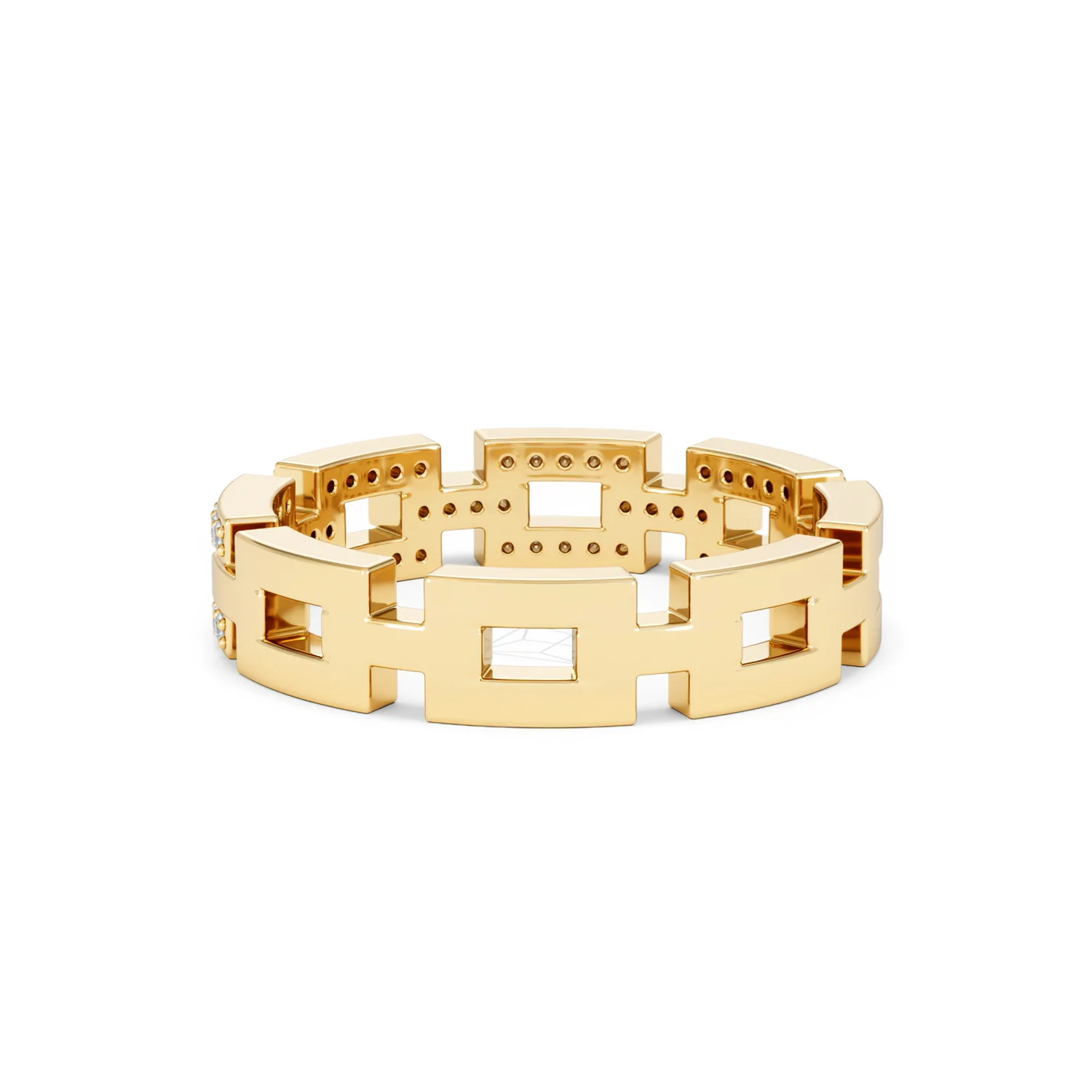 Lab Diamond Chain Link Ring 0.24ct in 18k Gold Vermeil - Image 55