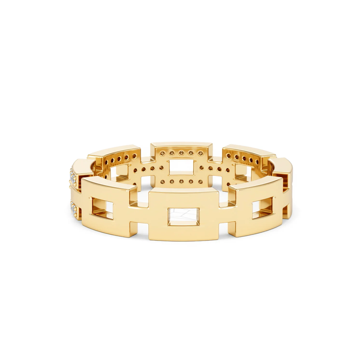 Lab Diamond Chain Link Ring 0.24ct in 18k Gold Vermeil - Image 56
