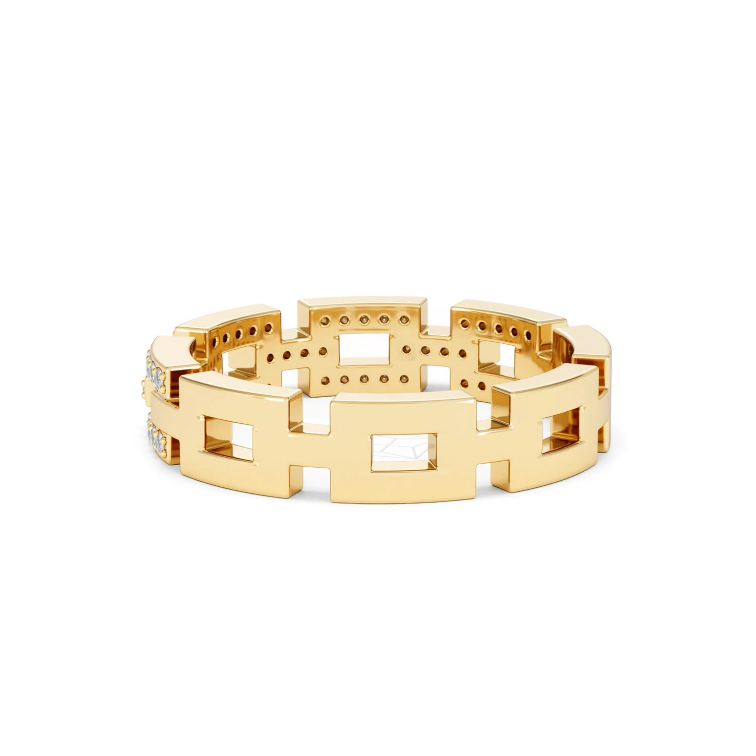 Lab Diamond Chain Link Ring 0.24ct in 18k Gold Vermeil - Image 57