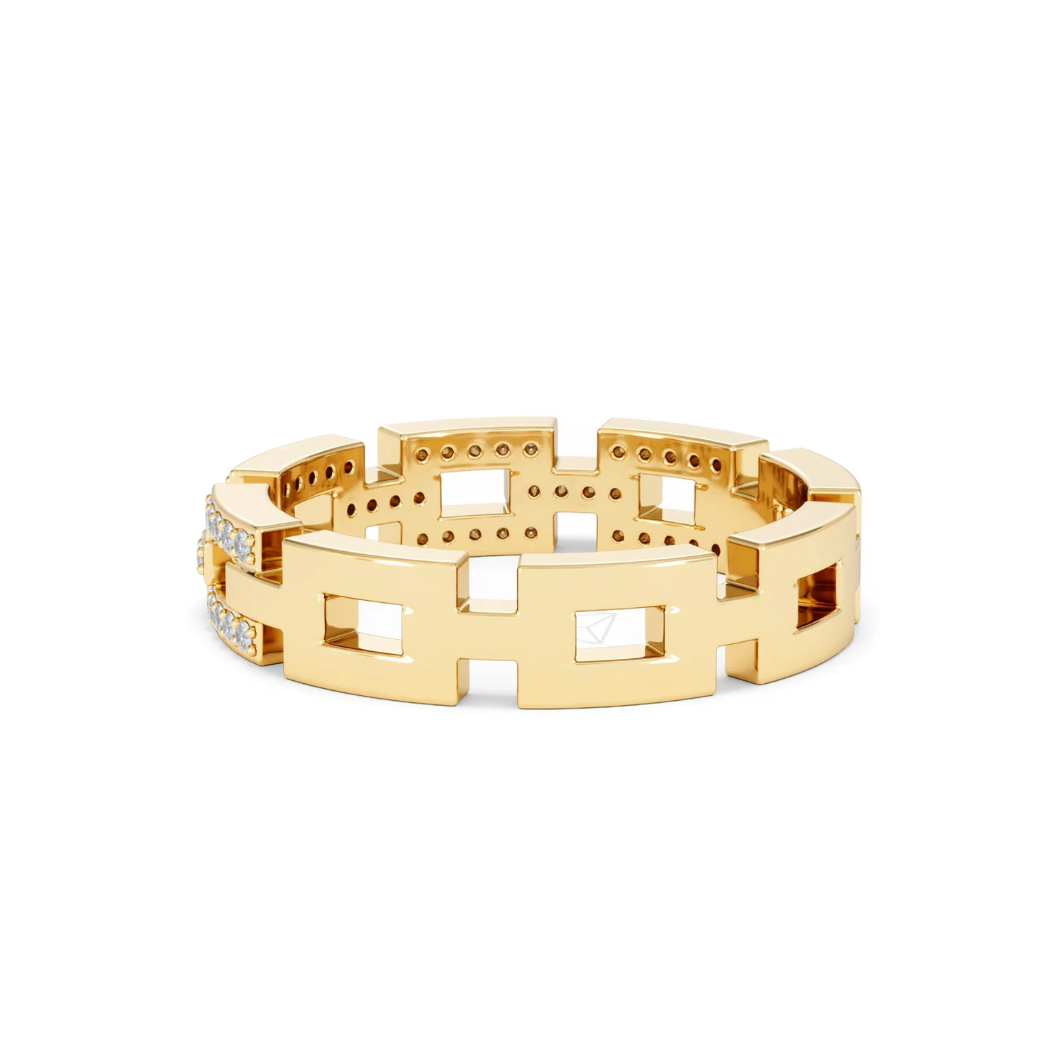 Lab Diamond Chain Link Ring 0.24ct in 18k Gold Vermeil - Image 59
