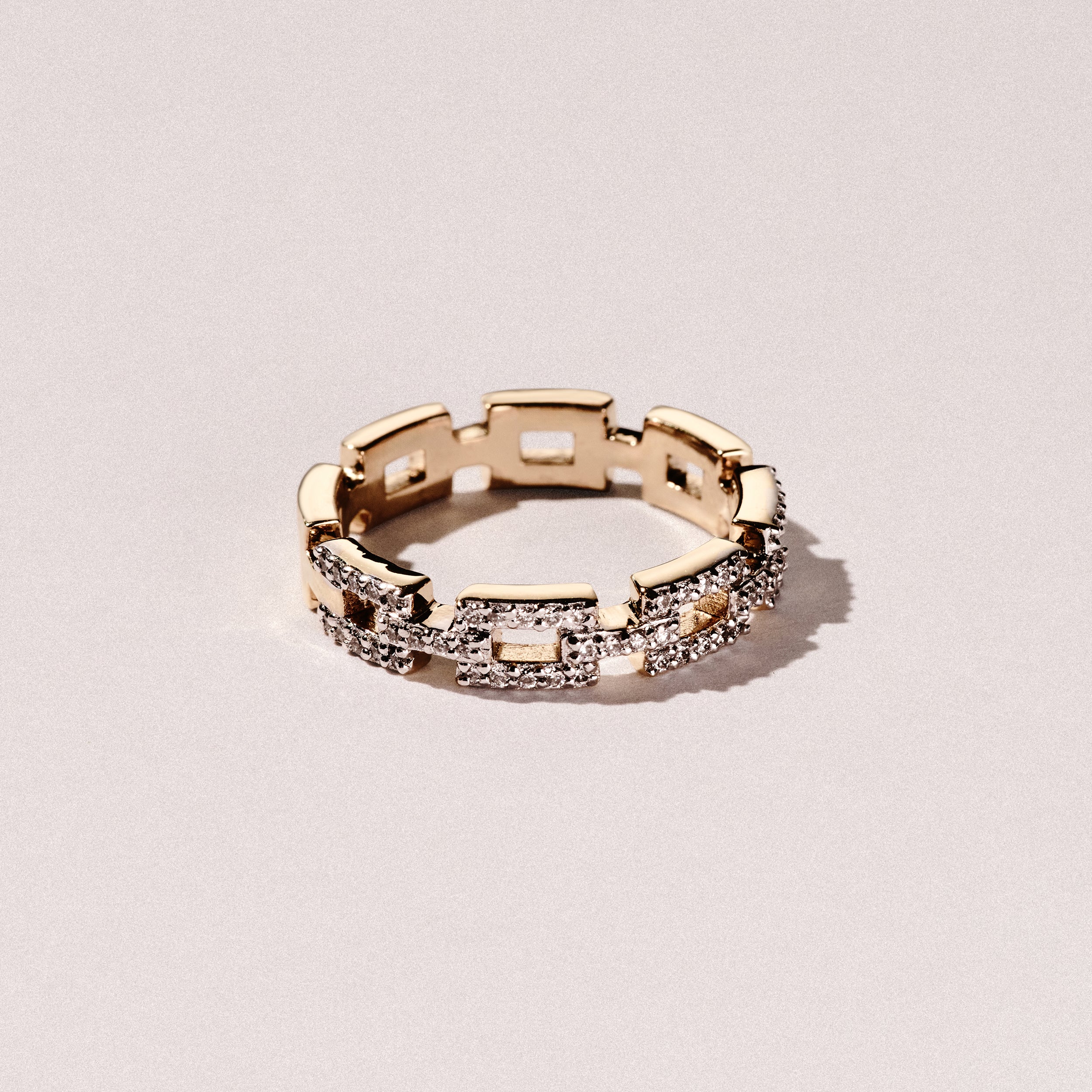 Lab Diamond Chain Link Ring 0.24ct in 18k Gold Vermeil - Image 6