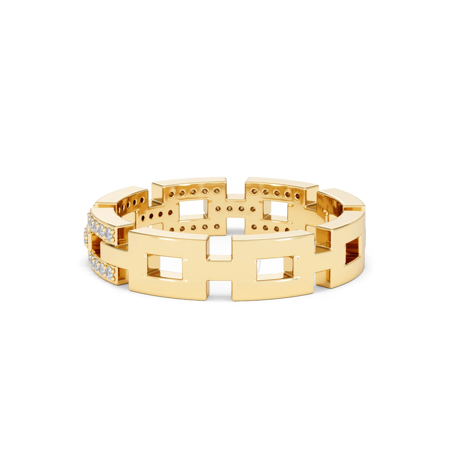 Lab Diamond Chain Link Ring 0.24ct in 18k Gold Vermeil - Image 60