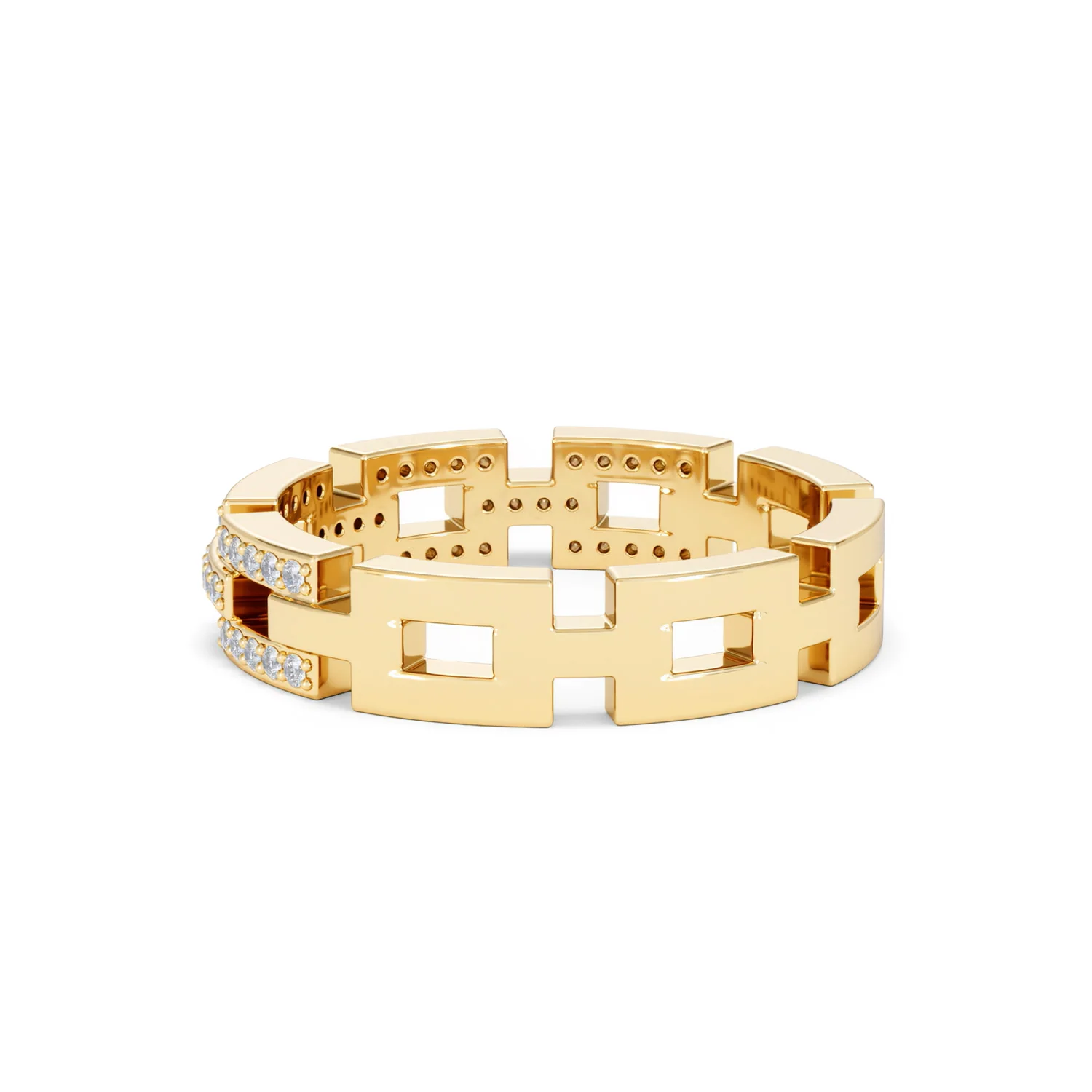 Lab Diamond Chain Link Ring 0.24ct in 18k Gold Vermeil - Image 62