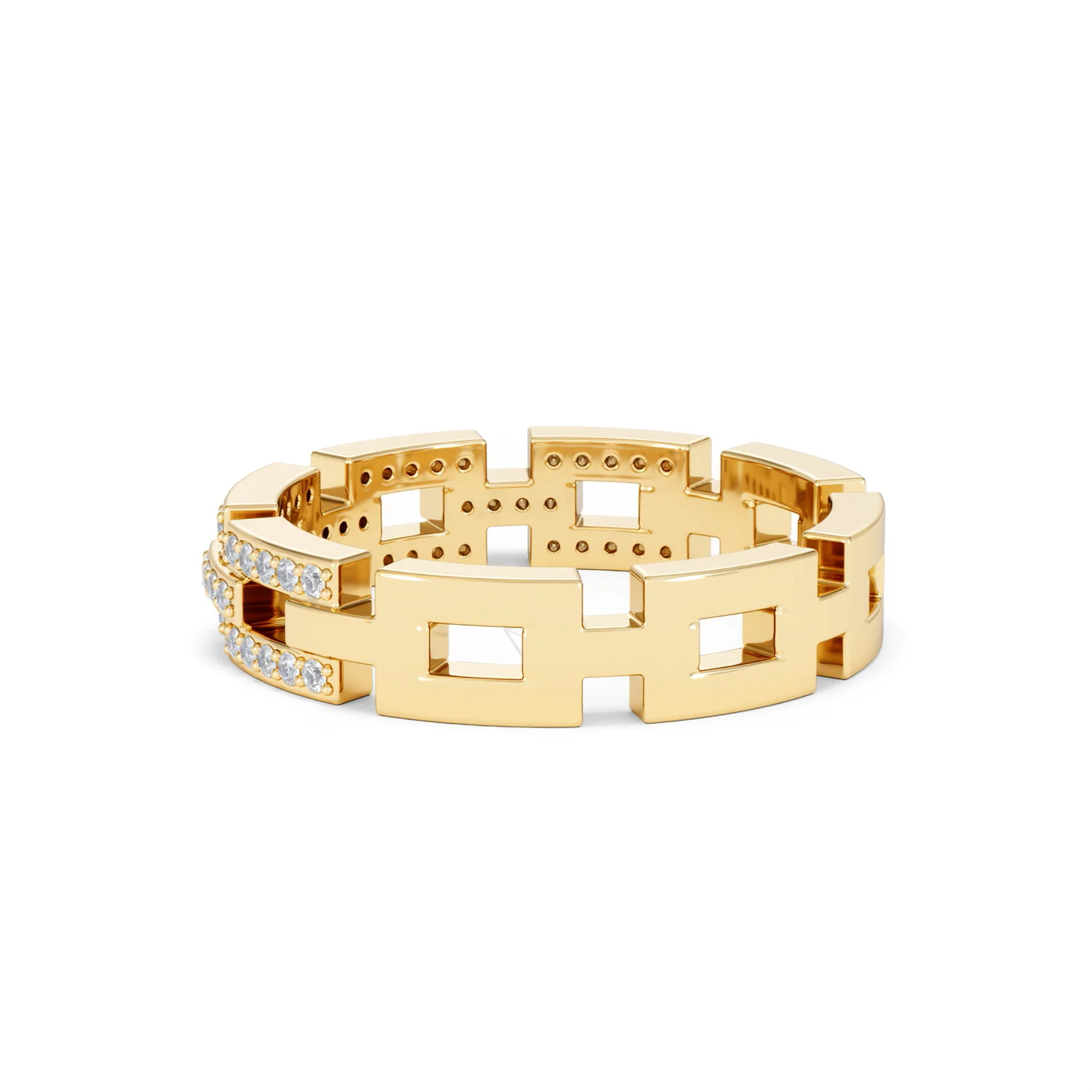 Lab Diamond Chain Link Ring 0.24ct in 18k Gold Vermeil - Image 63