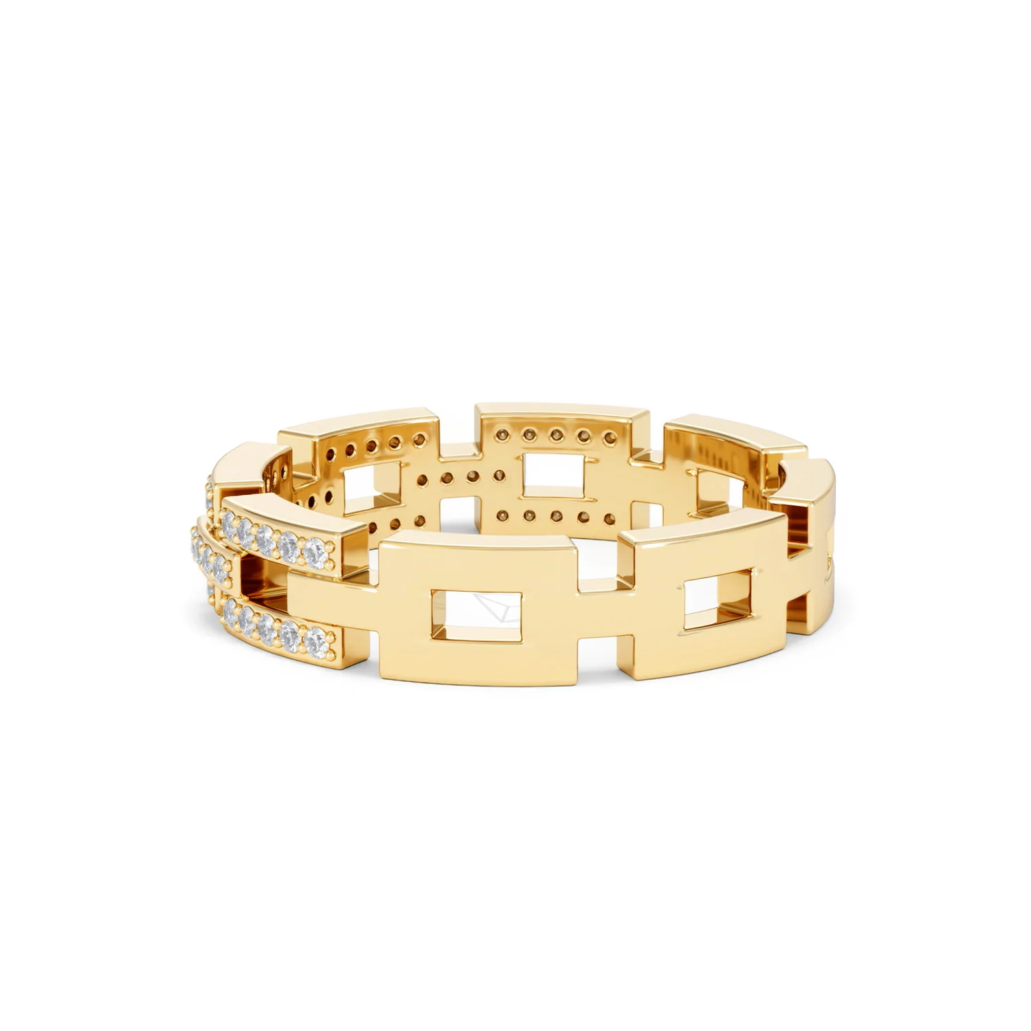 Lab Diamond Chain Link Ring 0.24ct in 18k Gold Vermeil - Image 64