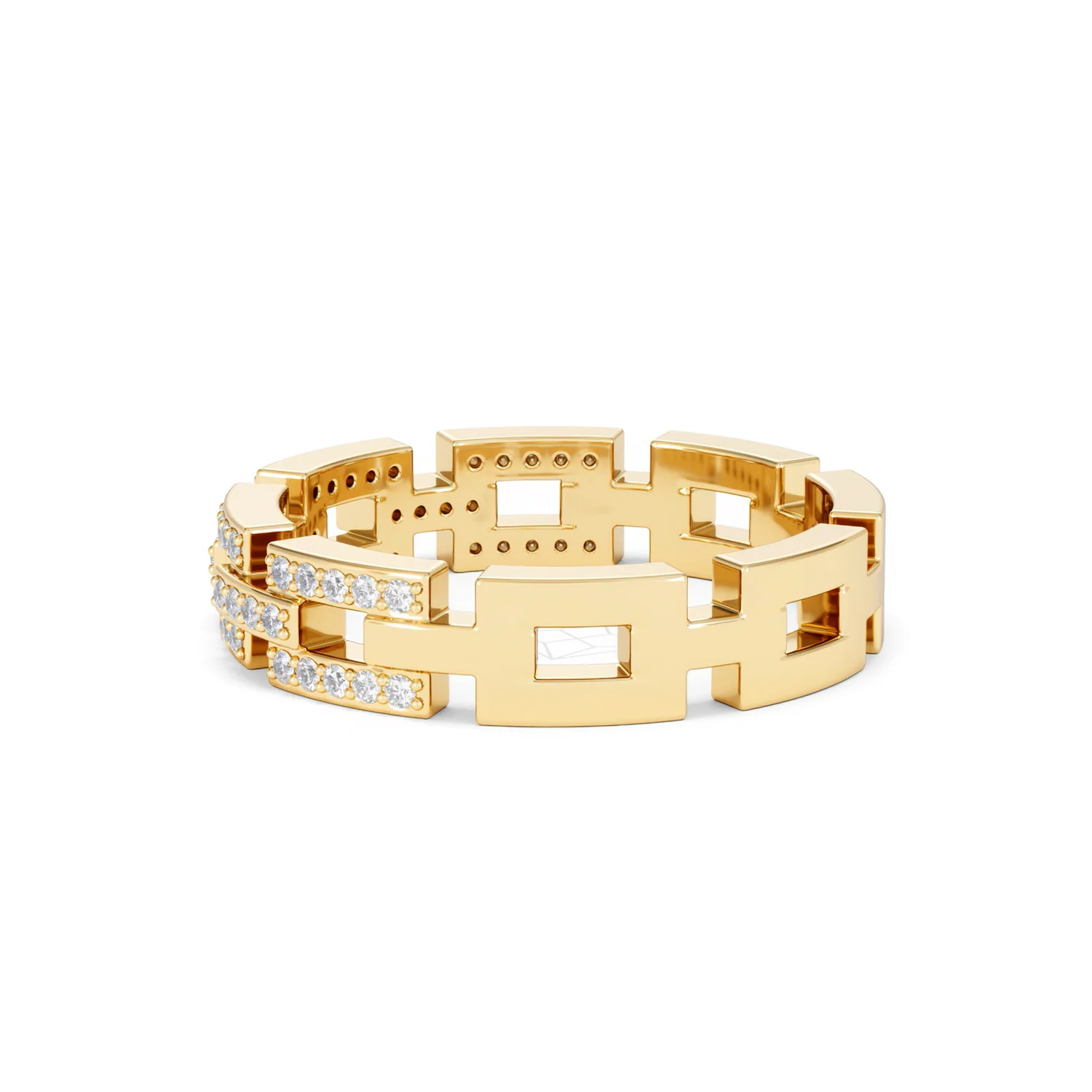 Lab Diamond Chain Link Ring 0.24ct in 18k Gold Vermeil - Image 67