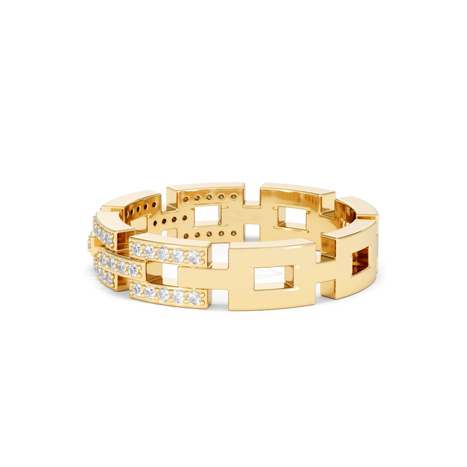 Lab Diamond Chain Link Ring 0.24ct in 18k Gold Vermeil - Image 69