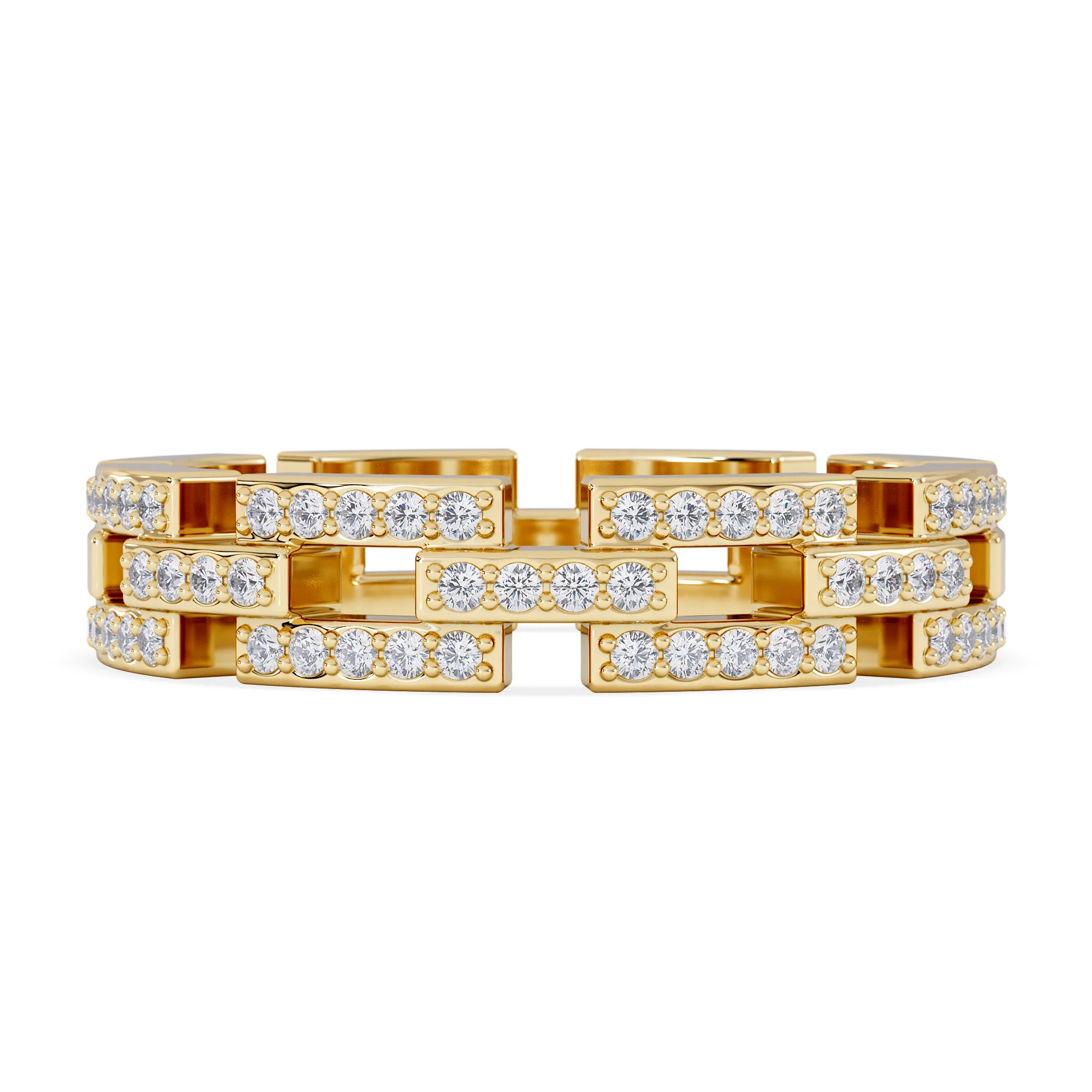 Lab Diamond Chain Link Ring 0.24ct in 18k Gold Vermeil - Image 7