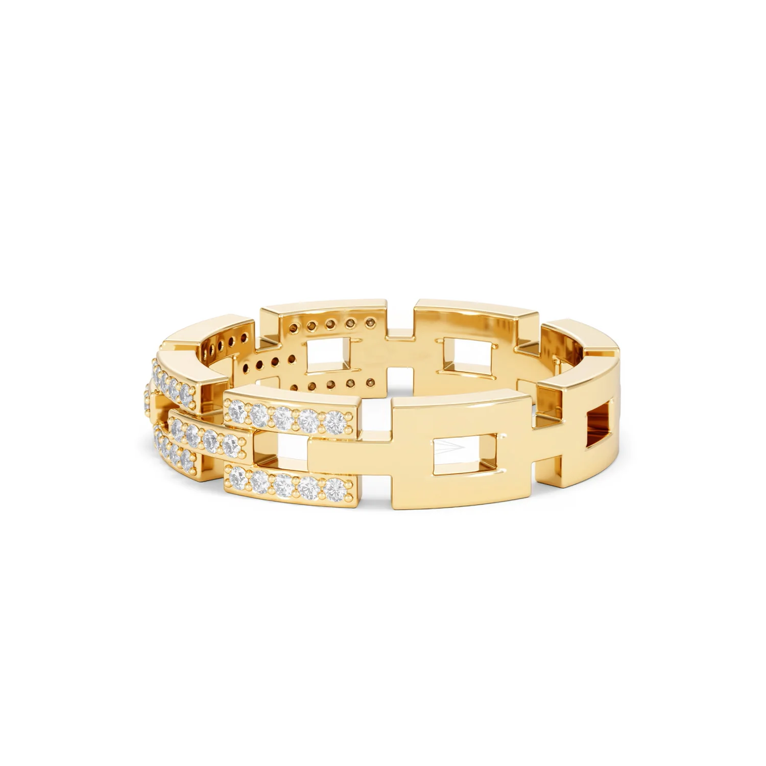 Lab Diamond Chain Link Ring 0.24ct in 18k Gold Vermeil - Image 70
