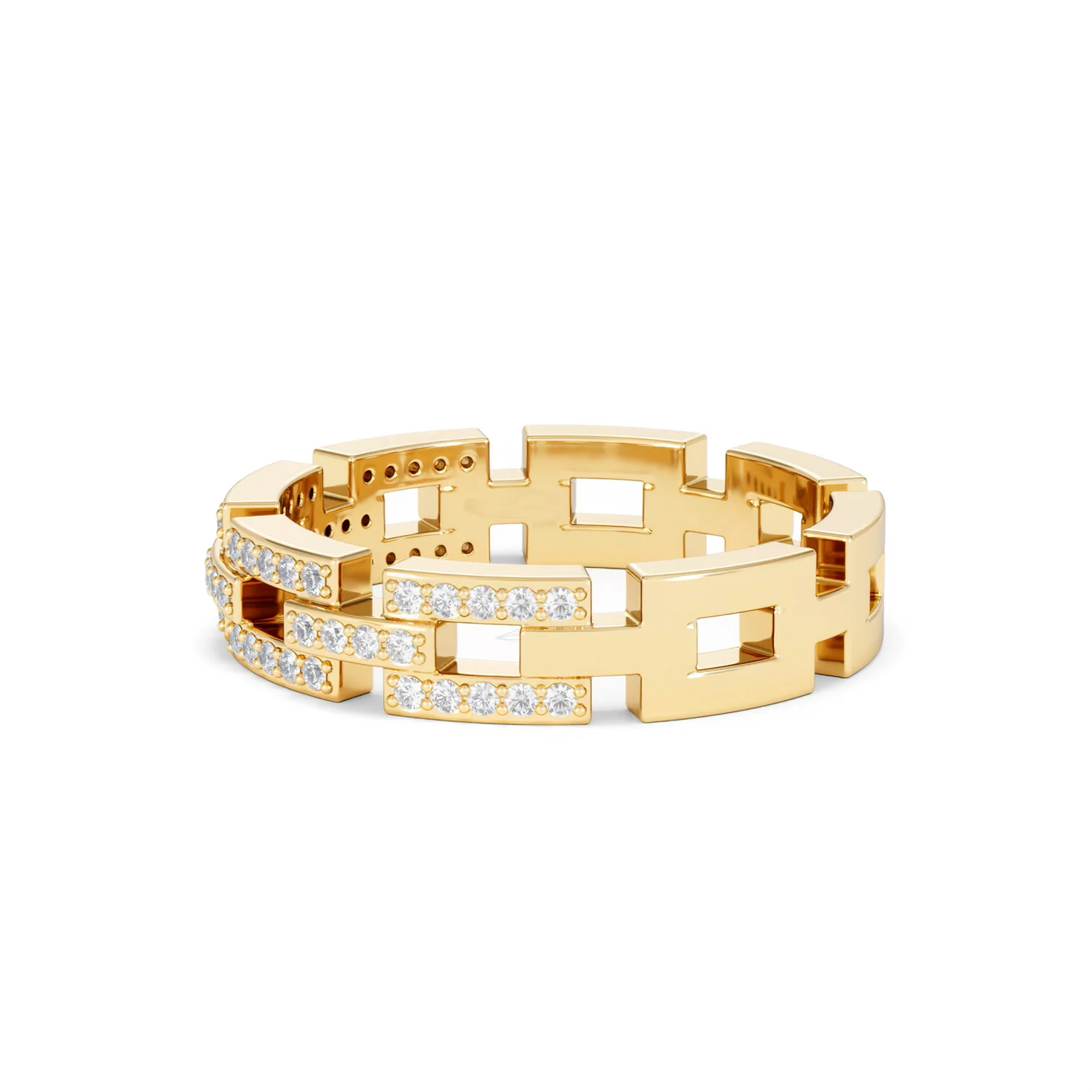 Lab Diamond Chain Link Ring 0.24ct in 18k Gold Vermeil - Image 73