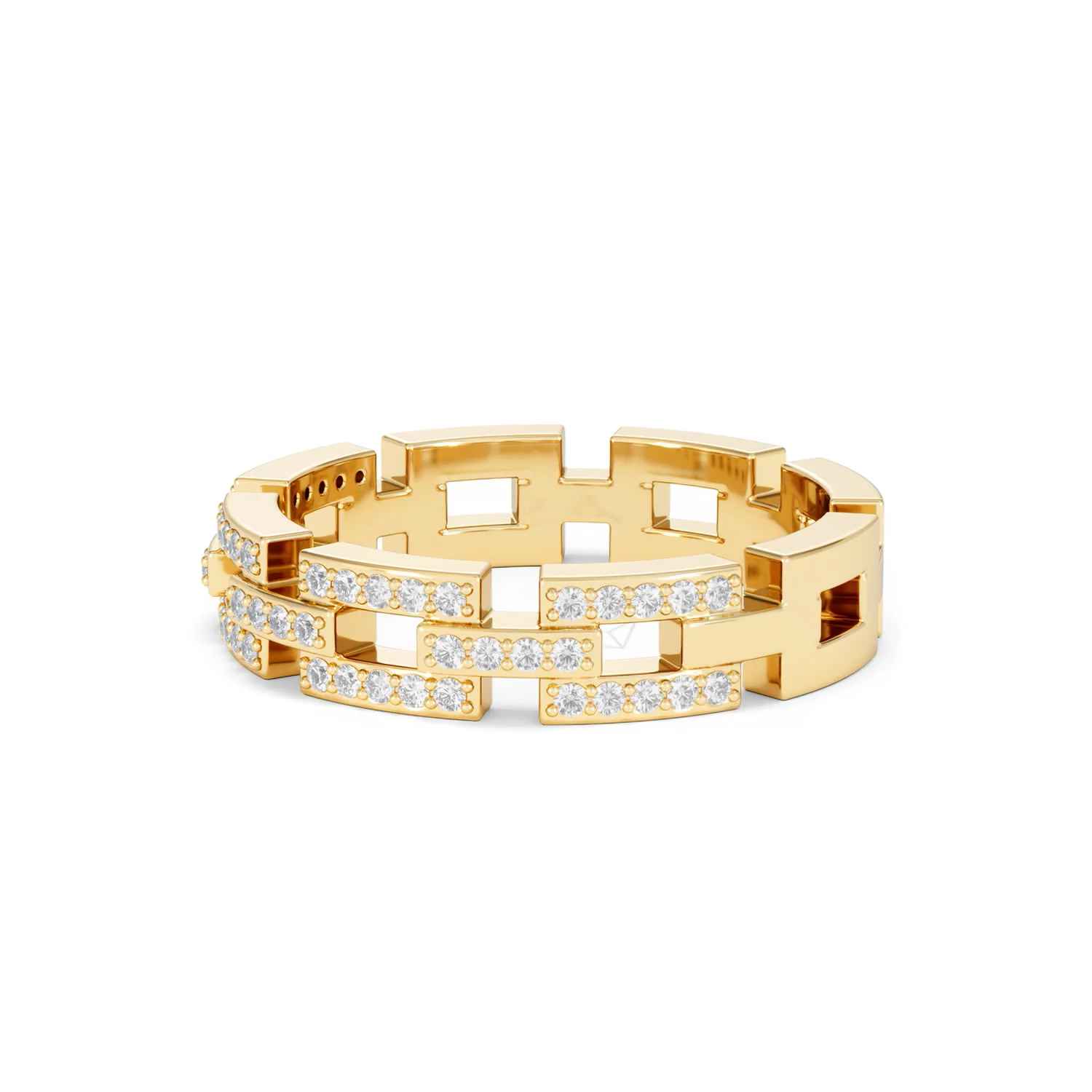 Lab Diamond Chain Link Ring 0.24ct in 18k Gold Vermeil - Image 79