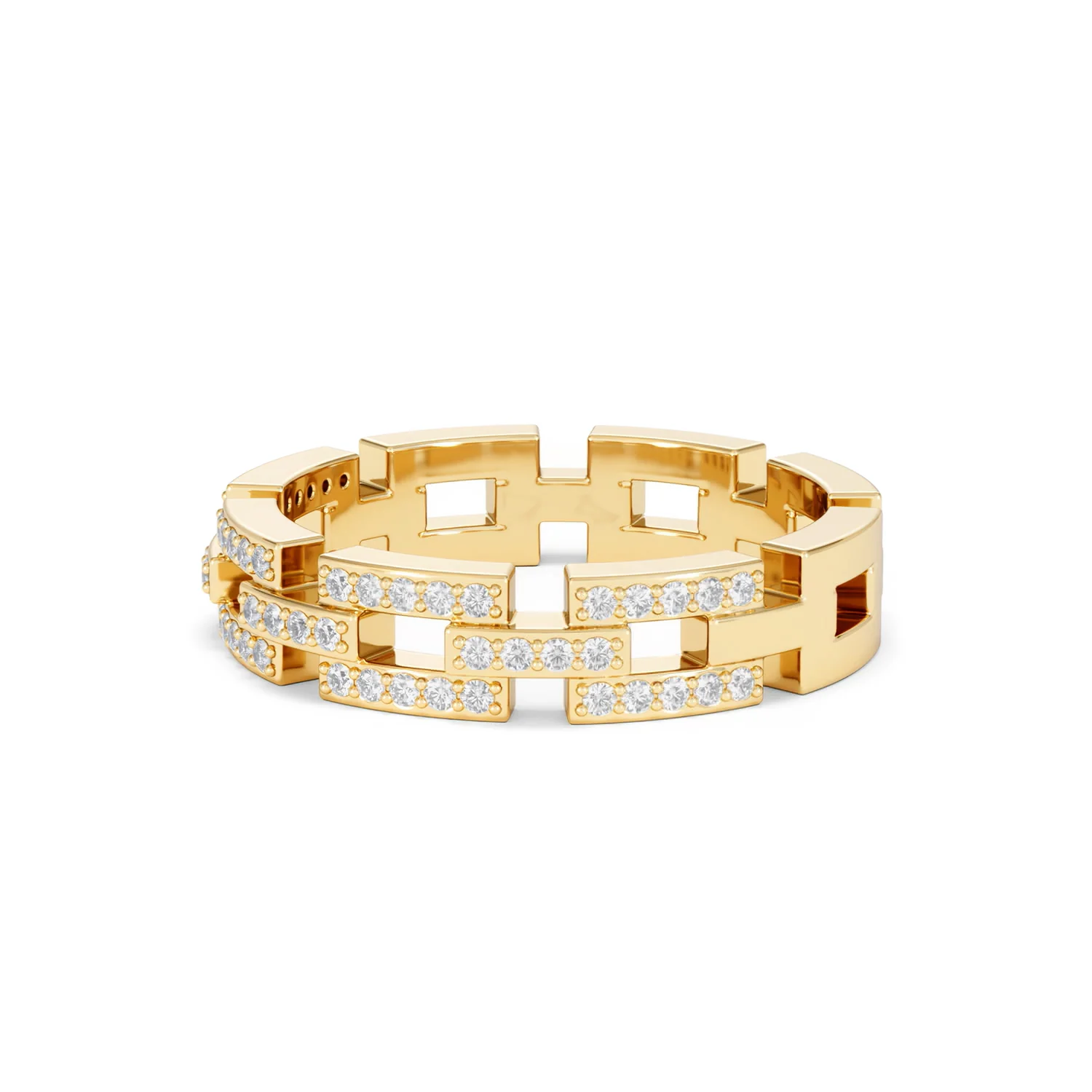 Lab Diamond Chain Link Ring 0.24ct in 18k Gold Vermeil - Image 80