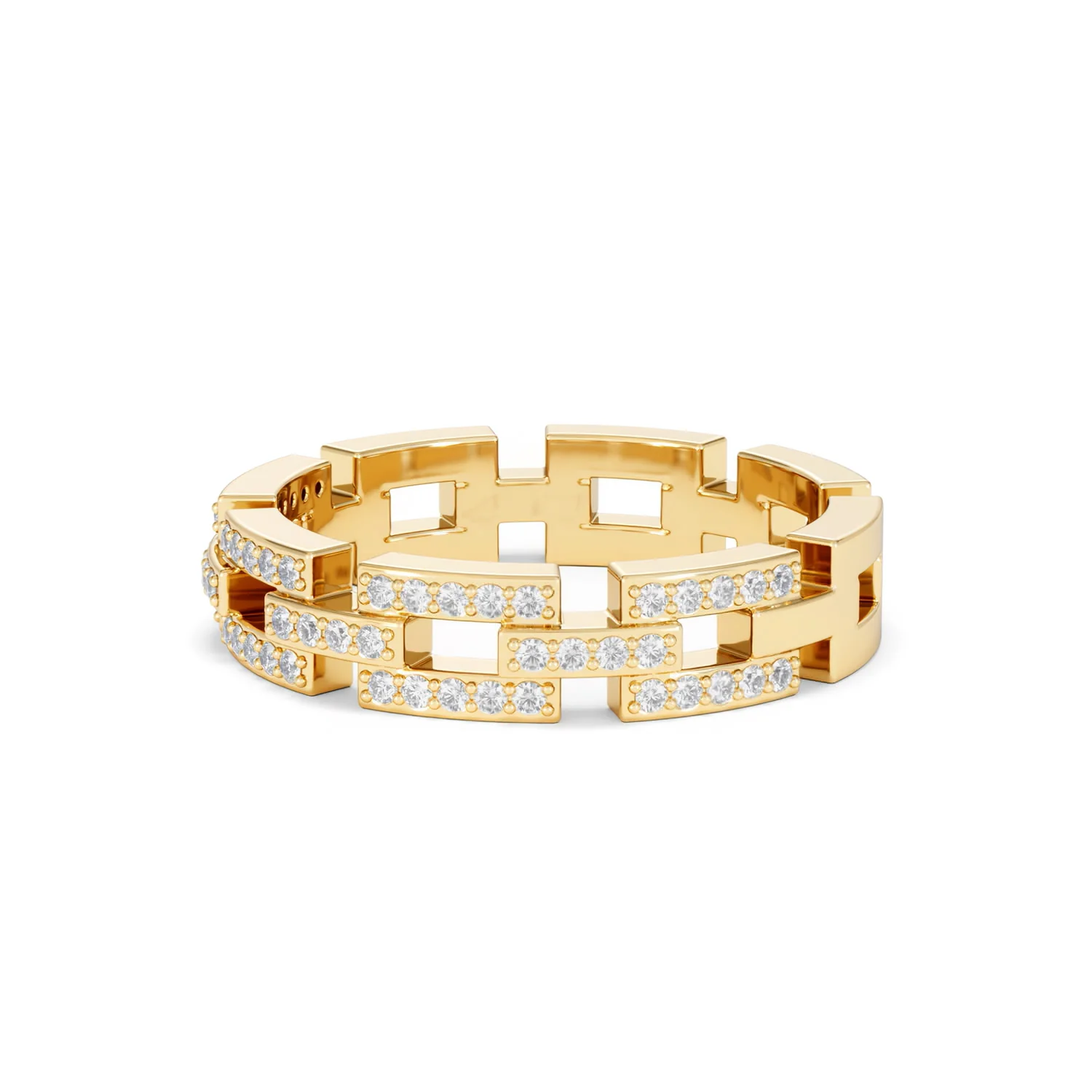 Lab Diamond Chain Link Ring 0.24ct in 18k Gold Vermeil - Image 82